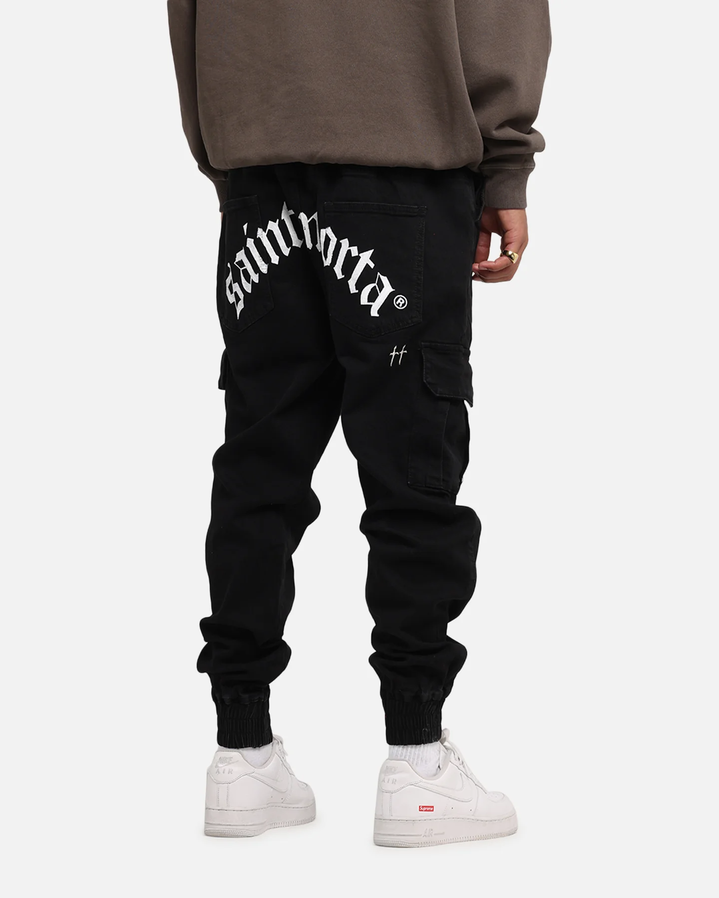 Saint Morta Gothic Cargo Joggers Black Shadow - Image 6