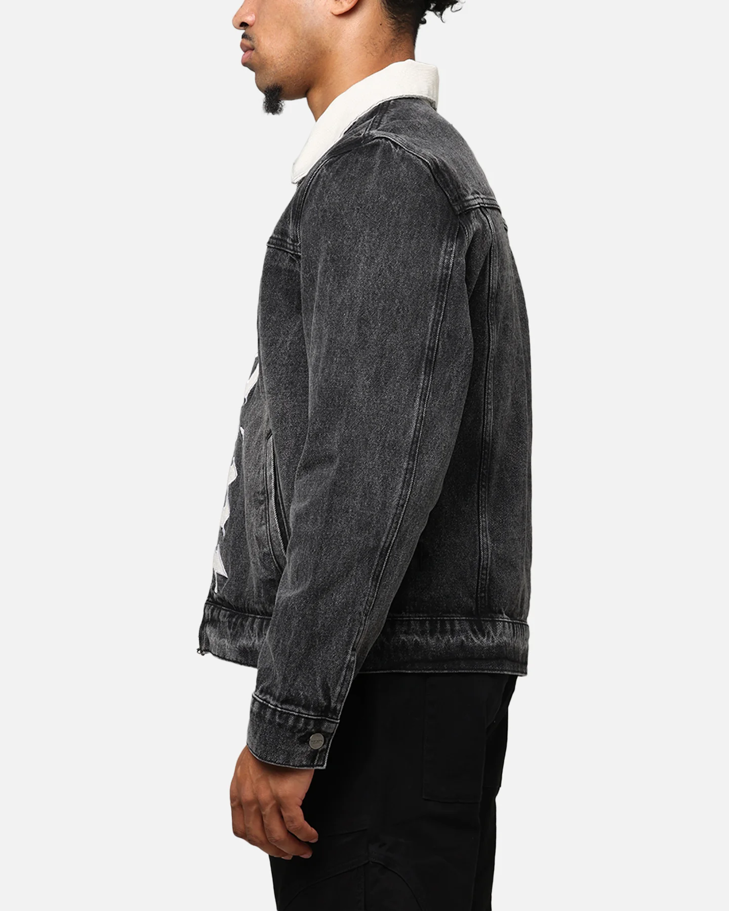 Saint Morta Gothic Distressed Denim Jacket Black Shadow - Image 5