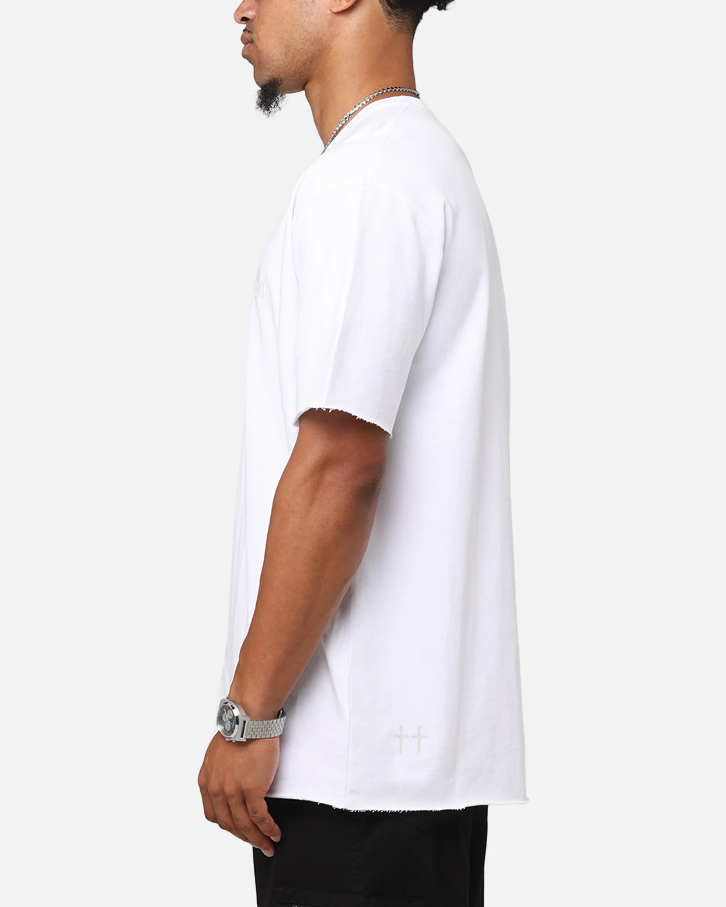 Saint Morta Gothic Monogram Box T-Shirt White - Image 5