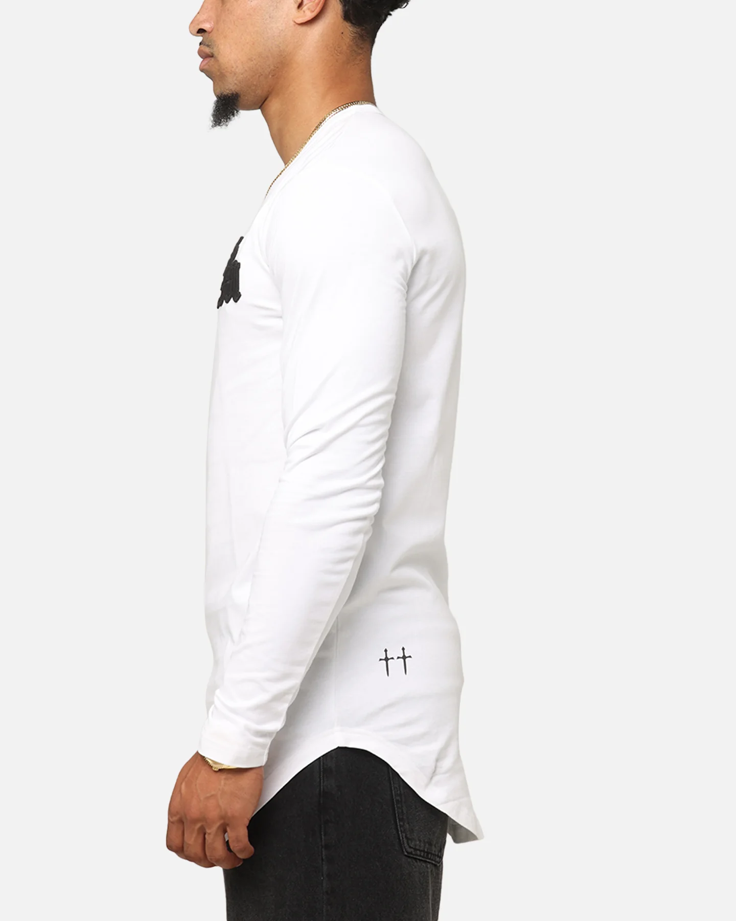 Saint Morta Gothic Monogram El Duplo Long Sleeve T-Shirt White - Image 5