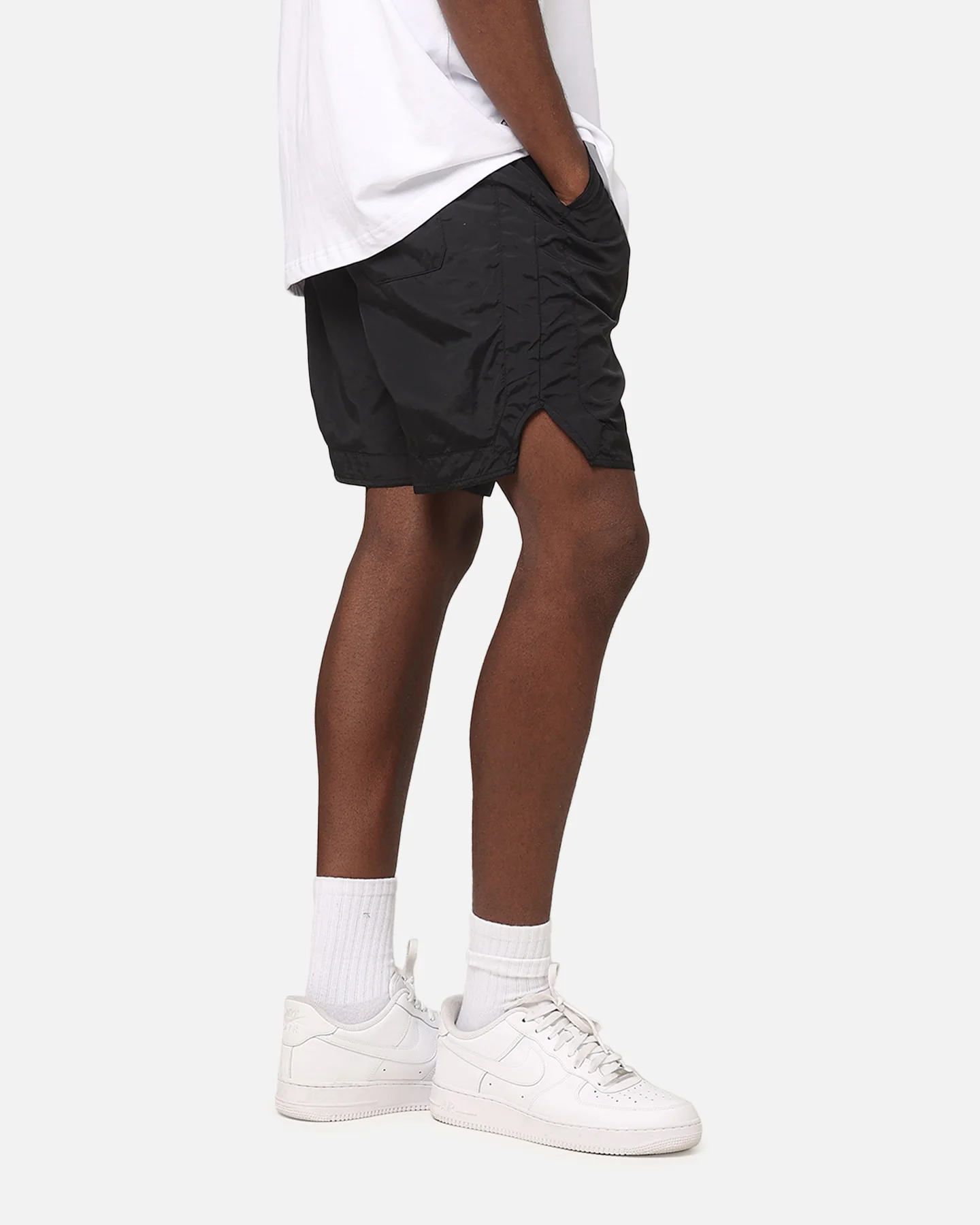 Saint Morta Gothic Nylon Shorts Black - Image 5