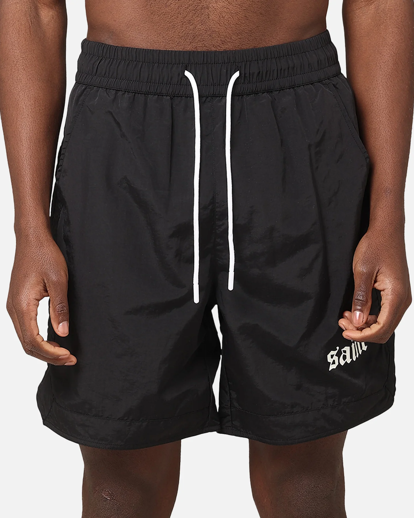 Saint Morta Gothic Nylon Shorts Black - Image 7