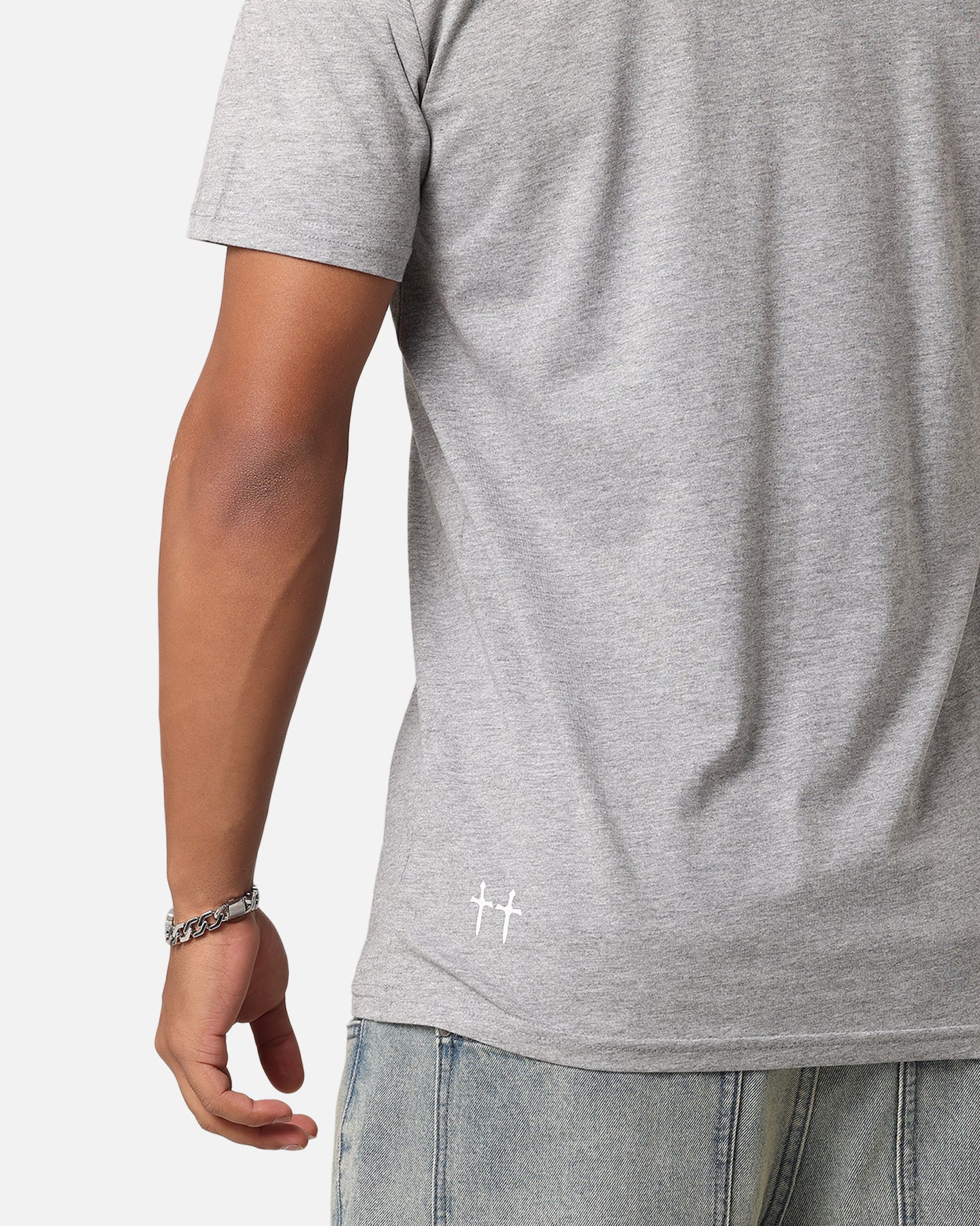 Saint Morta Gothic T-Shirt Grey Marle - Image 6