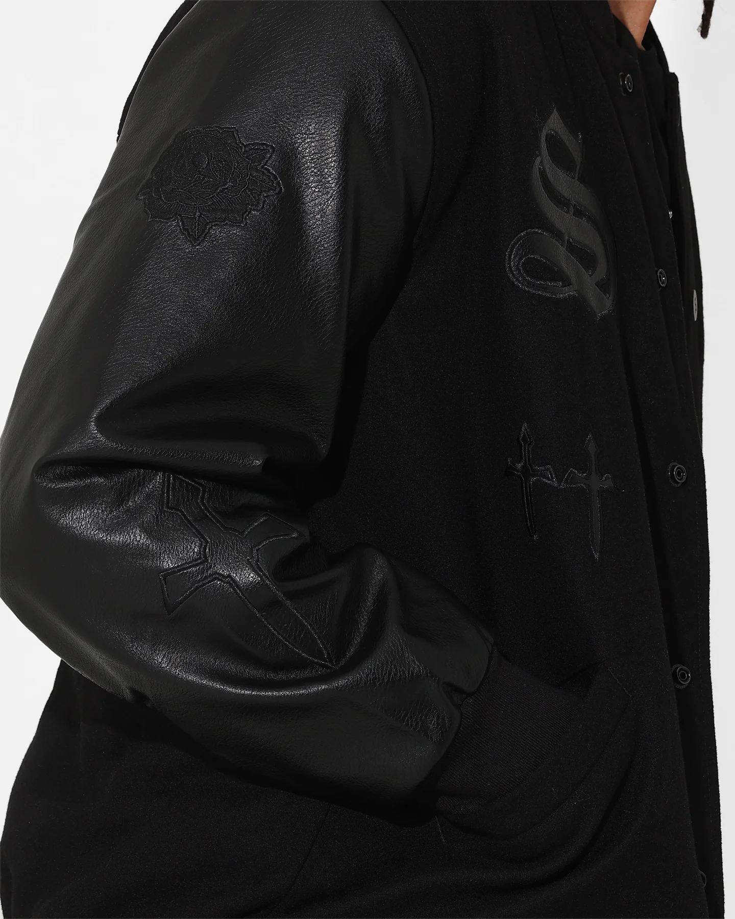 Saint Morta Graveyard Varsity Jacket Black/Black - Image 9