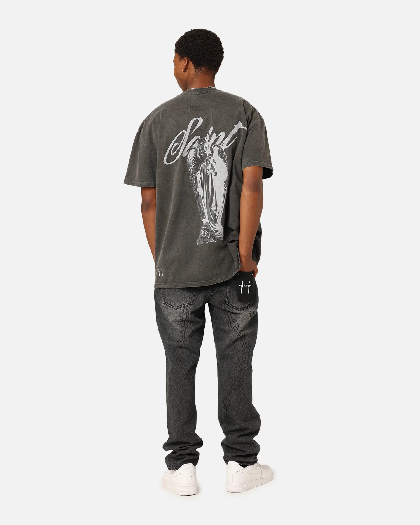 Saint Morta Guardian T-Shirt Black Wash - Image 8