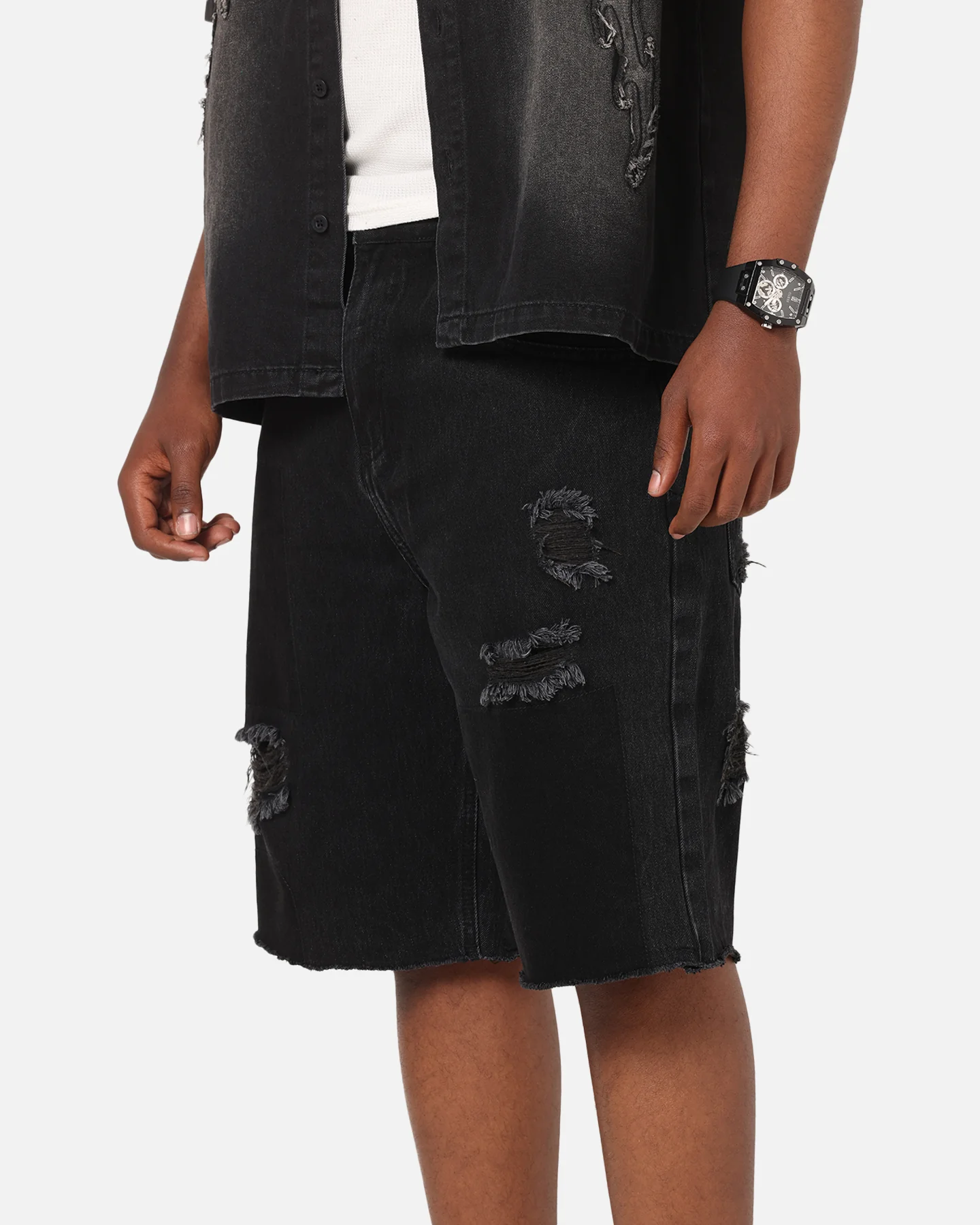 Saint Morta Halo Damage Jorts Black - Image 3