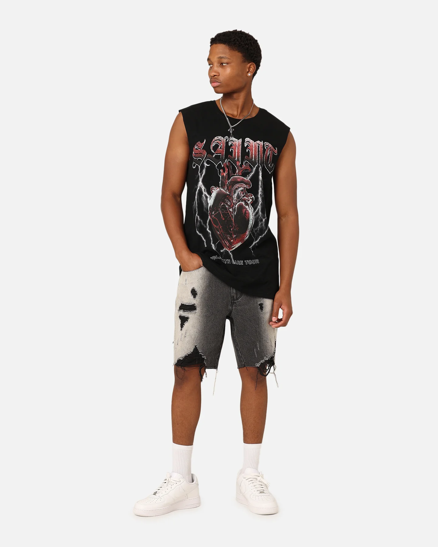 Saint Morta Handle With Care Tour Muscle T-Shirt Black - Image 8