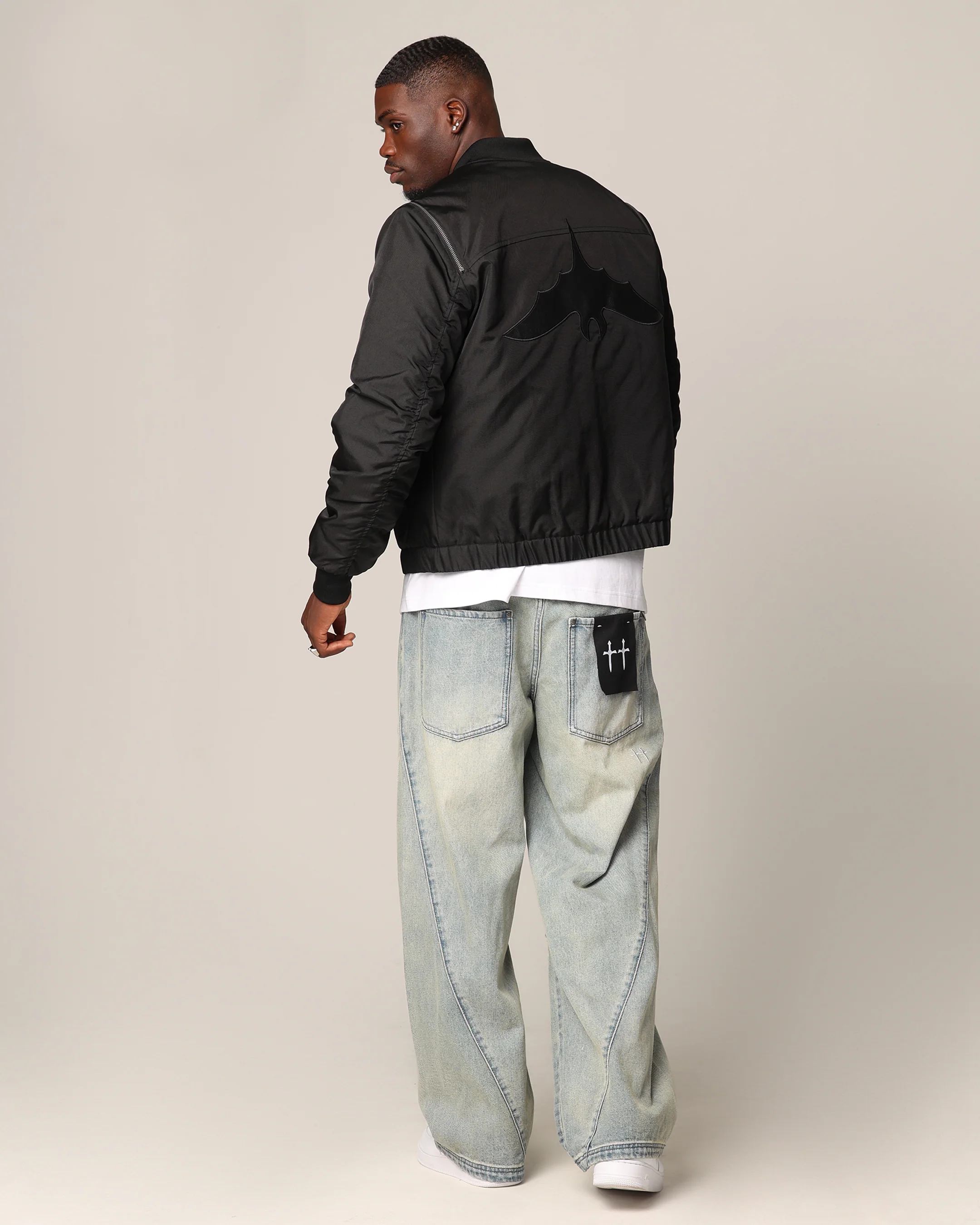 Saint Morta Hell Bat Bomber Jacket Black - Image 3