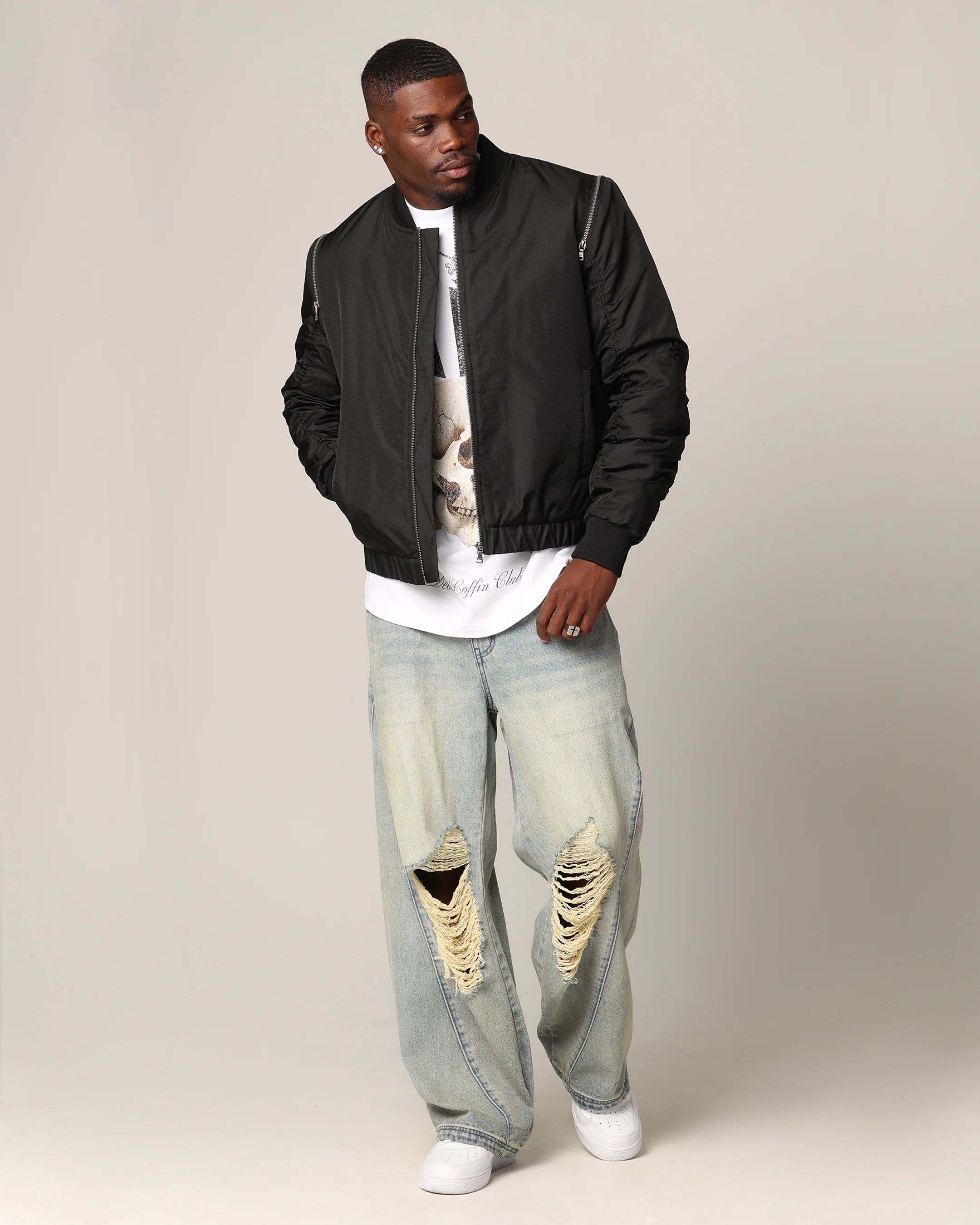 Saint Morta Hell Bat Bomber Jacket Black - Image 4