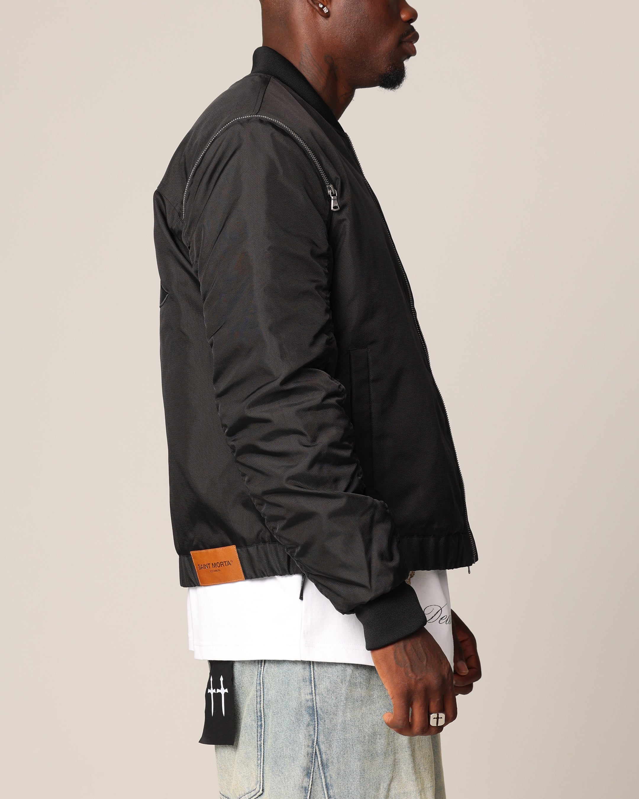 Saint Morta Hell Bat Bomber Jacket Black - Image 5