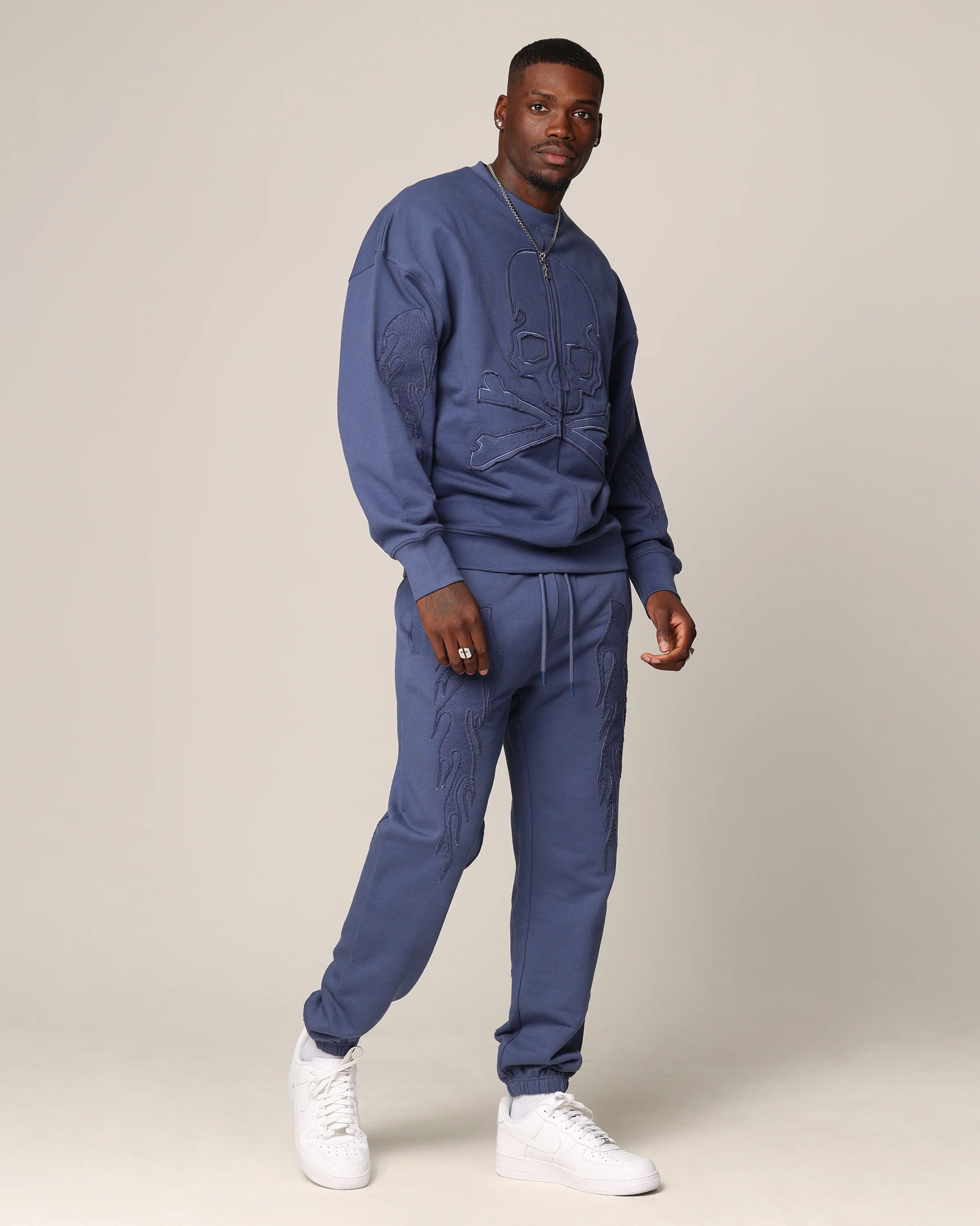 Saint Morta Hellfire Boxy Crewneck Petrol Blue - Image 2