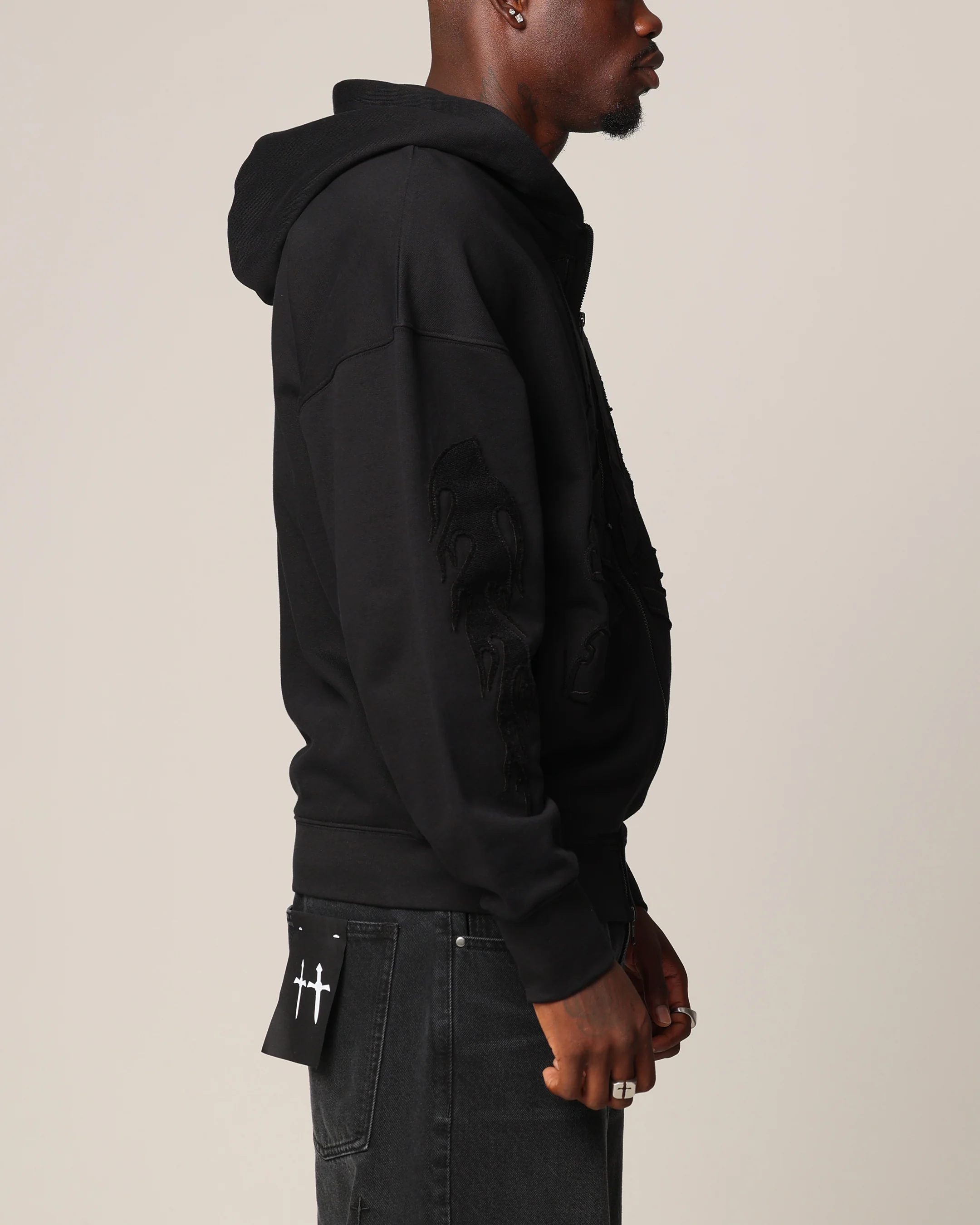 Saint Morta Hellfire Zip Hoodie Black - Image 4