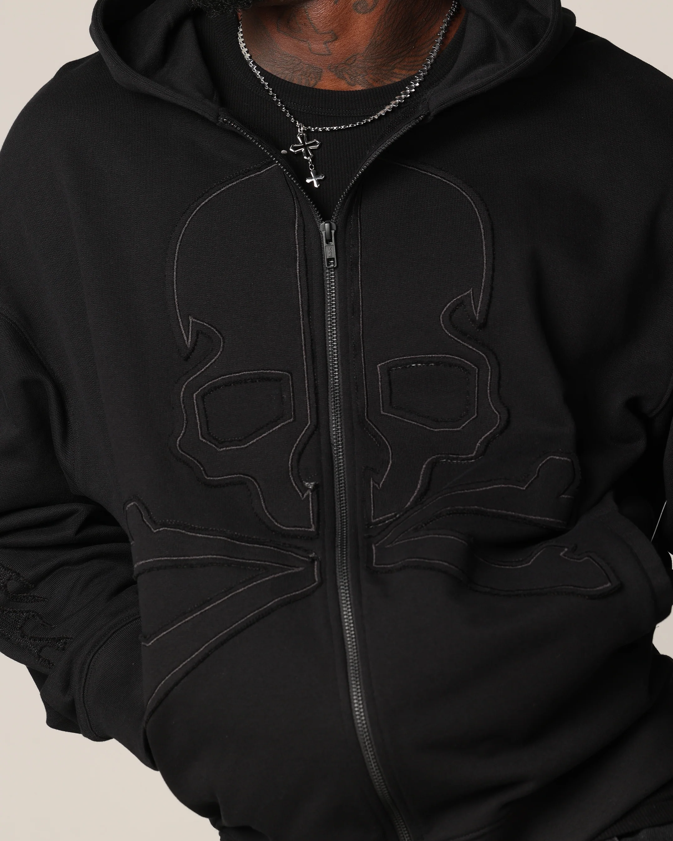 Saint Morta Hellfire Zip Hoodie Black - Image 6