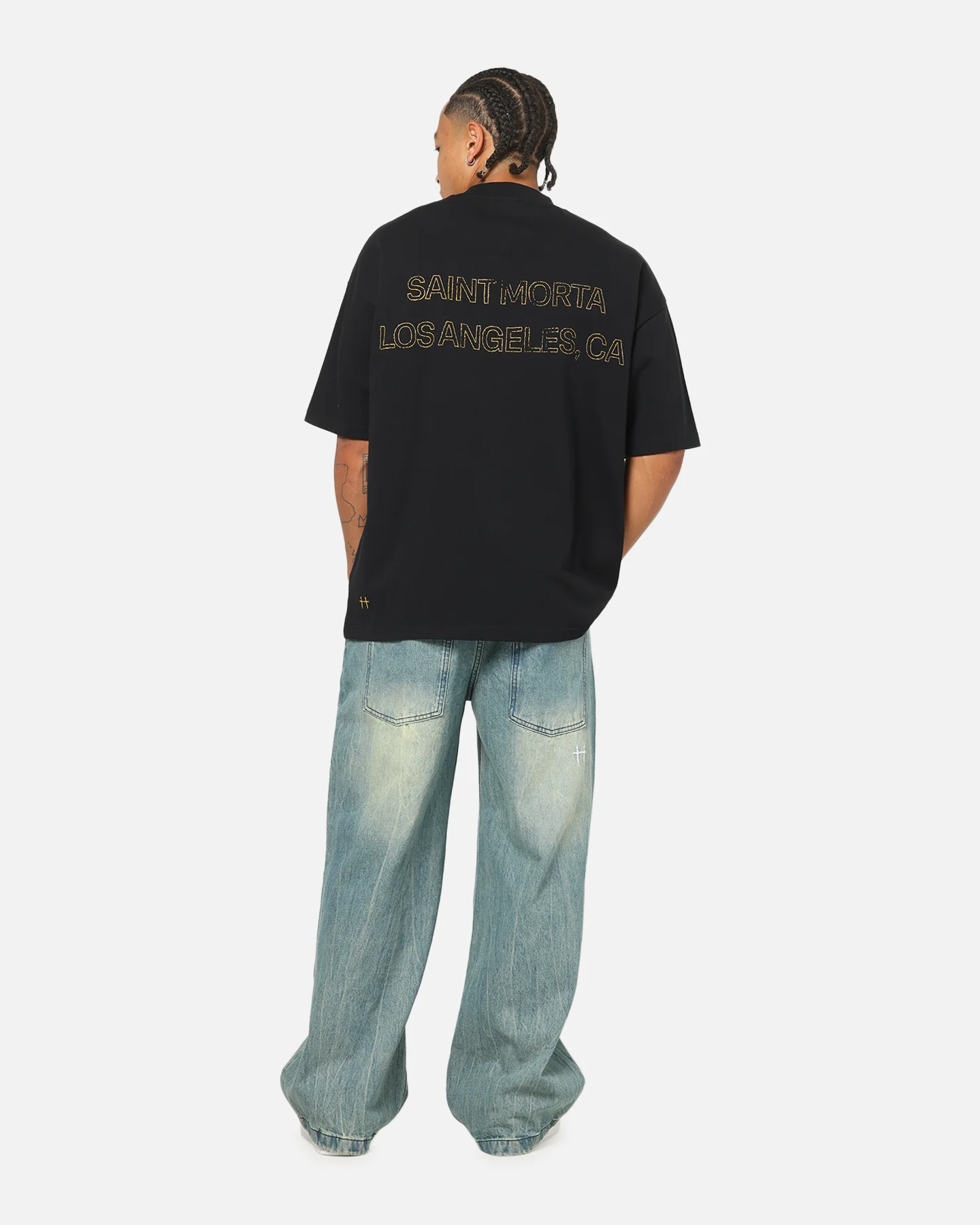 Saint Morta Highway Mock Neck T-Shirt Black - Image 4