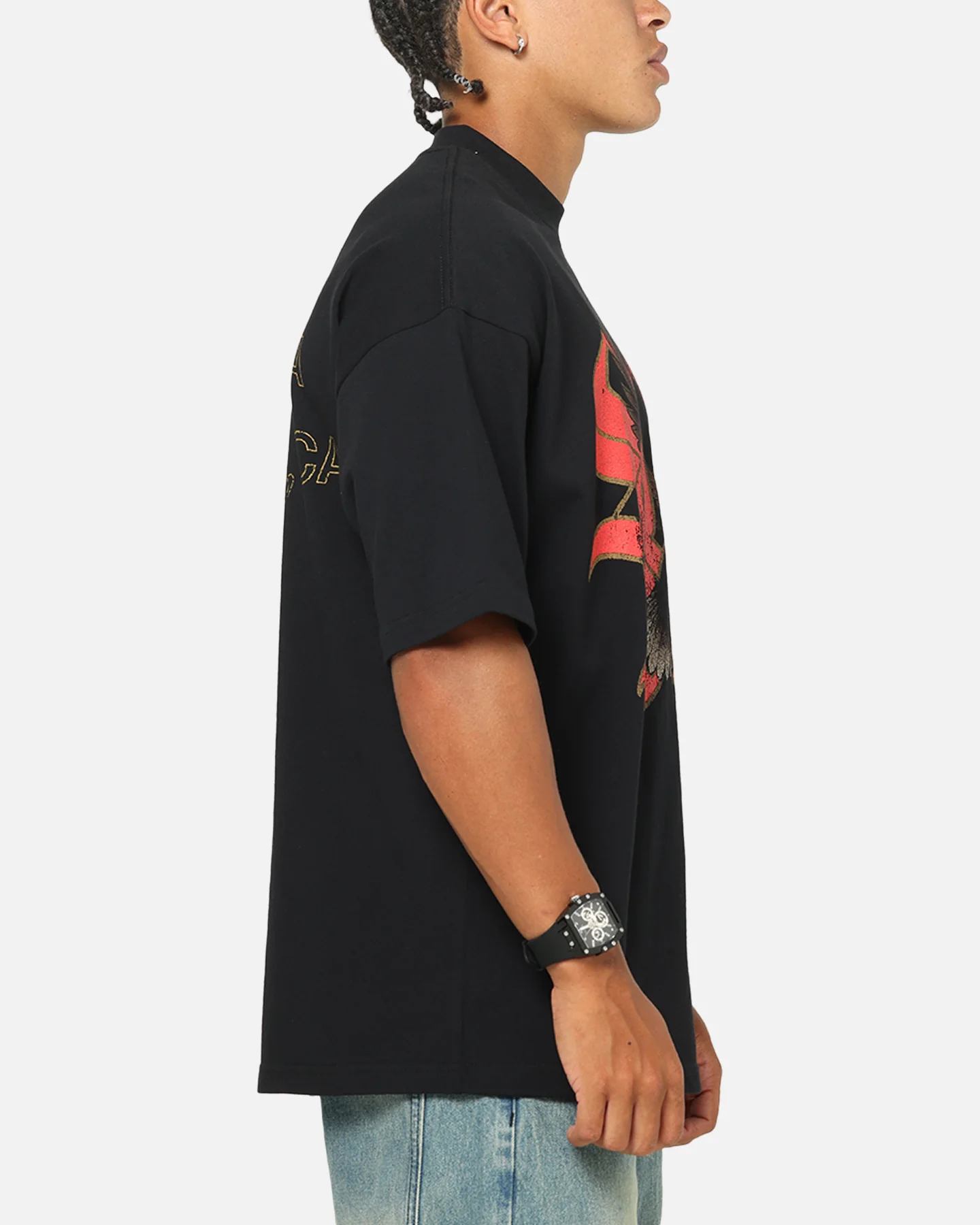 Saint Morta Highway Mock Neck T-Shirt Black - Image 5