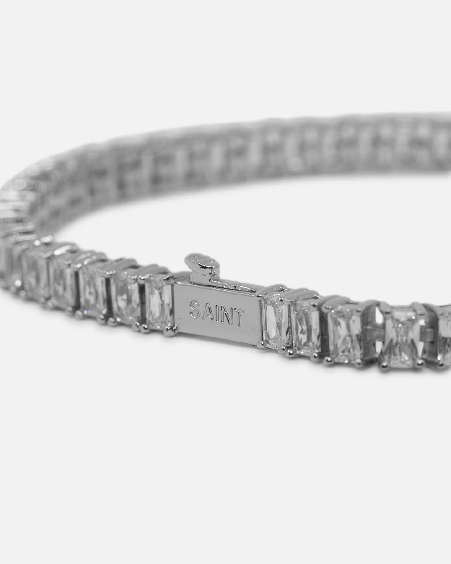 Saint Morta Iced Baguette Bracelet Iced White Gold - Image 4