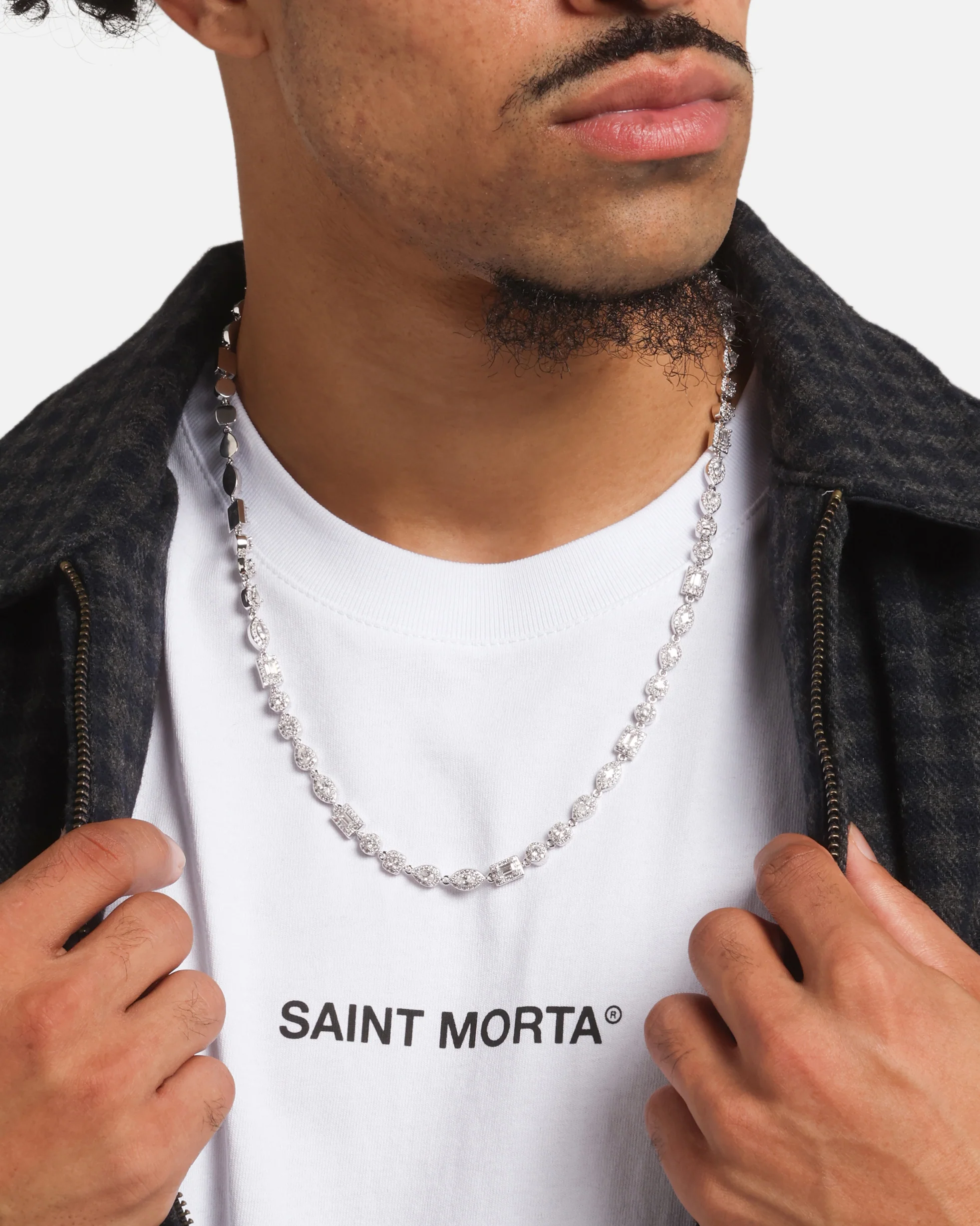 Saint Morta Iced Cluster Chain Iced White Gold - Image 3