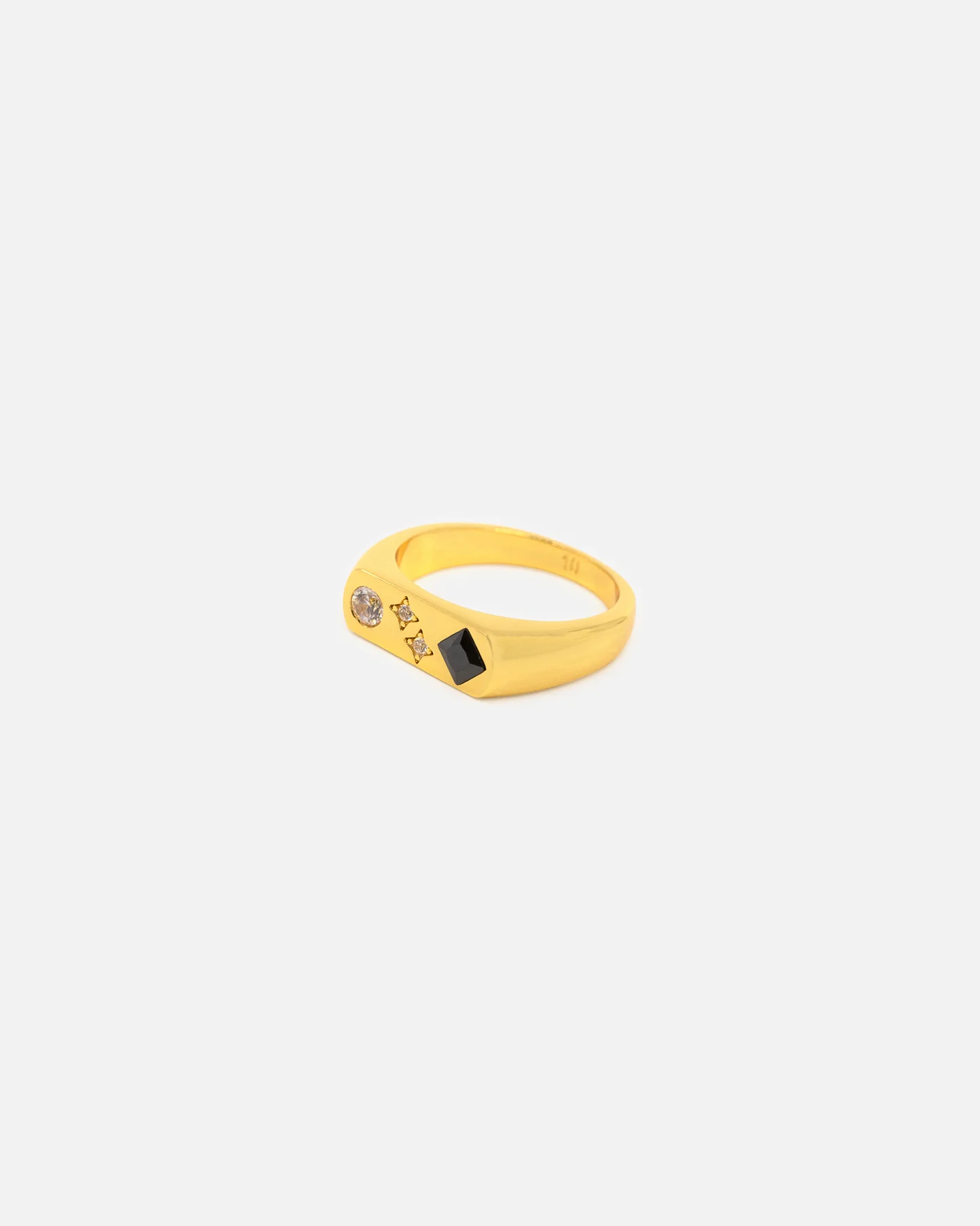 Saint Morta Iced Stars Signet Ring Gold - Image 6