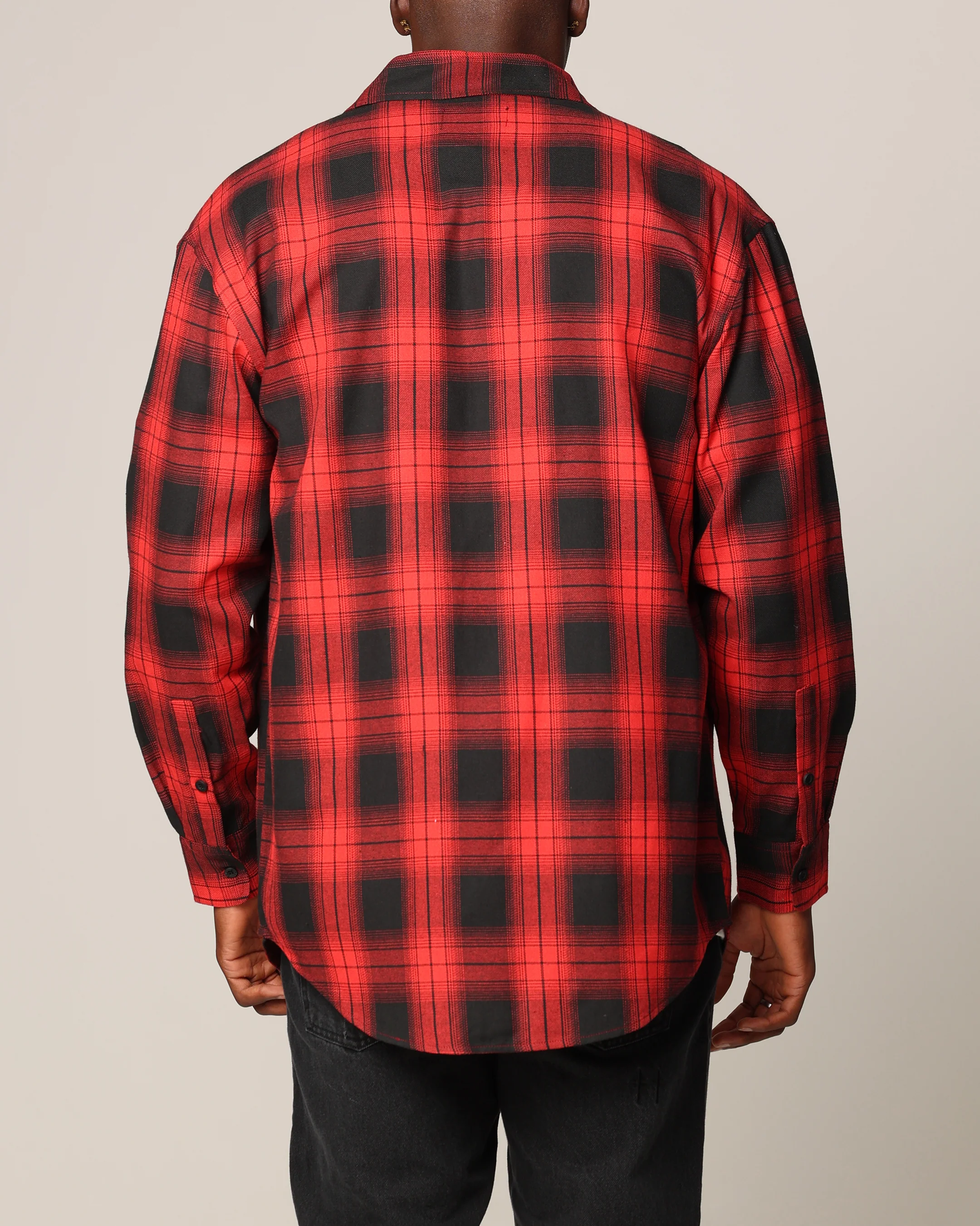 Saint Morta Icon Flannel Shirt Red/Black - Image 3