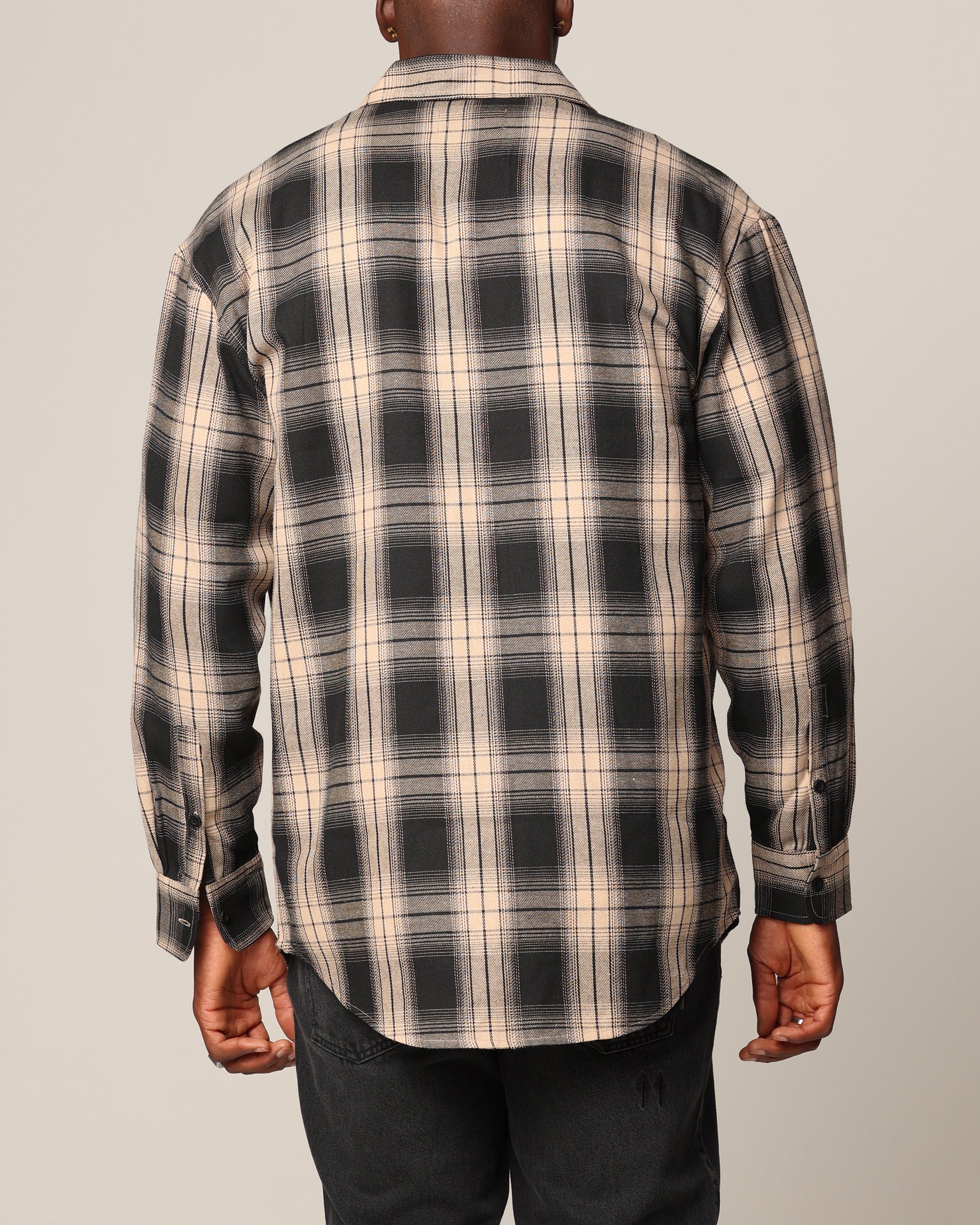 Saint Morta Icon Flannel Shirt Tan/Black - Image 3