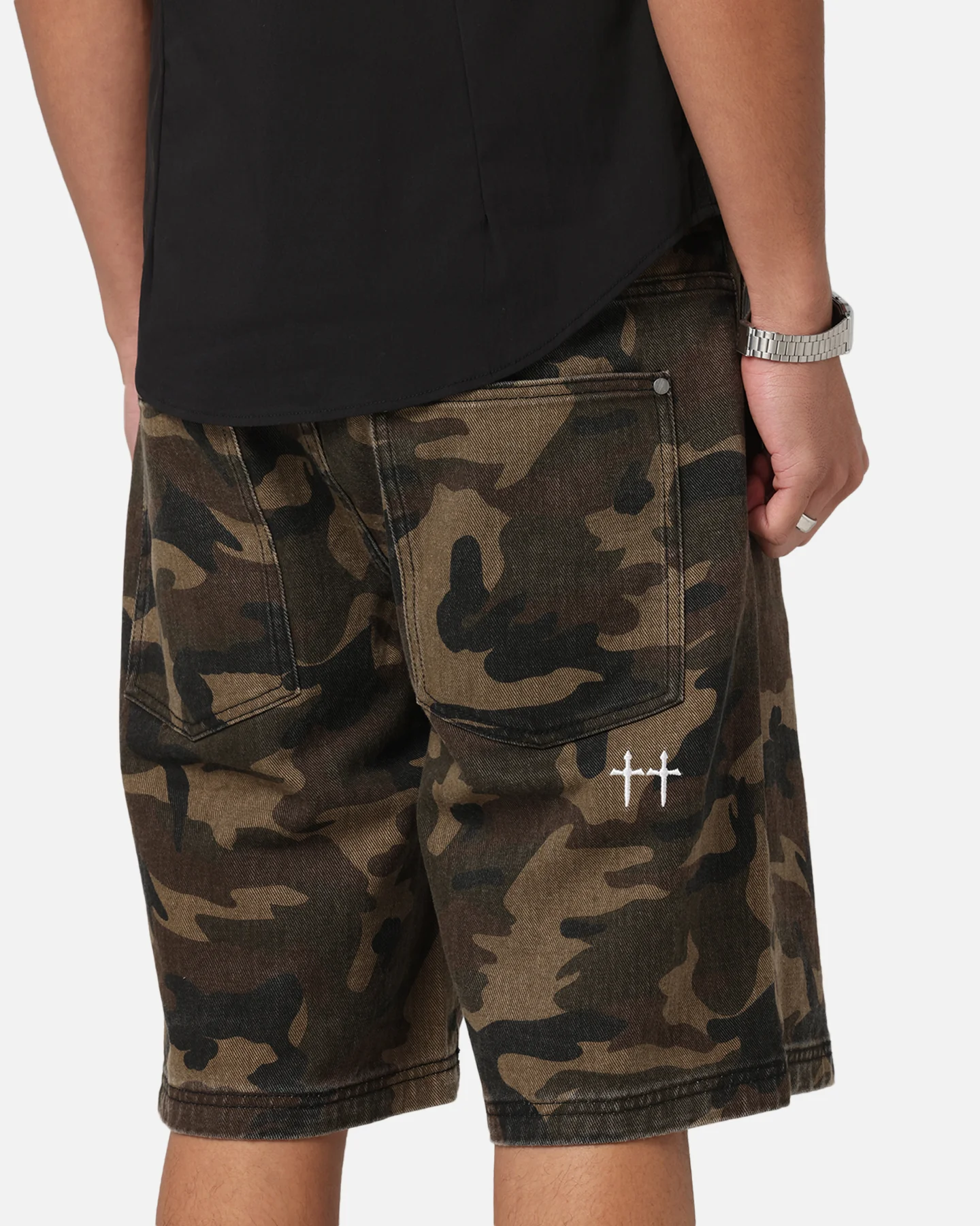 Saint Morta Kingdomcome Baggy Shorts Woodland Camo - Image 4