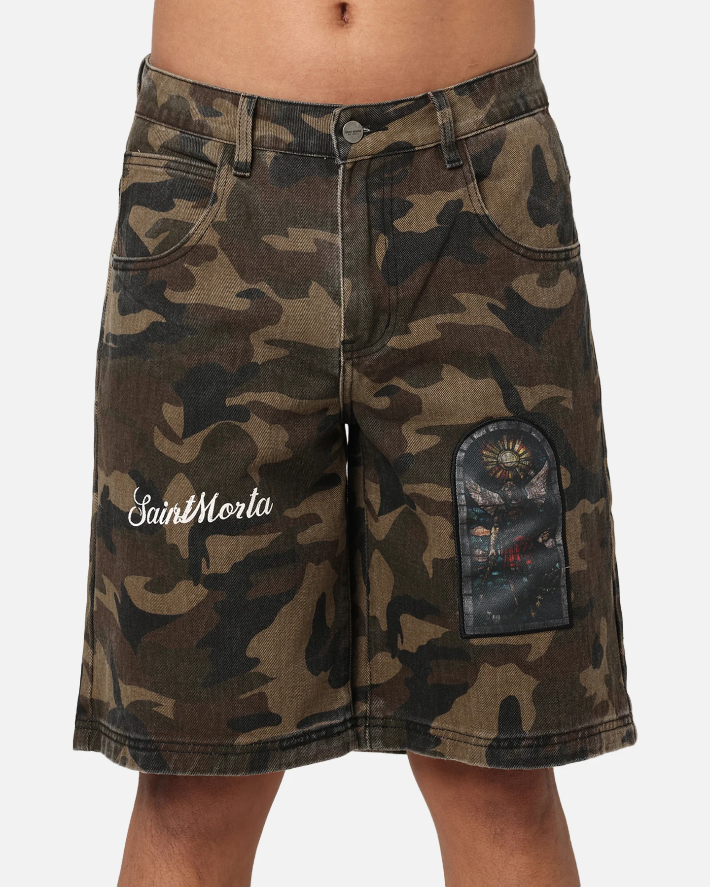 Saint Morta Kingdomcome Baggy Shorts Woodland Camo - Image 7