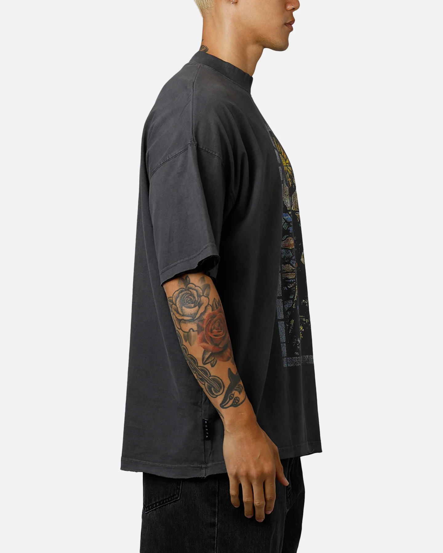 Saint Morta Kingdomcome Boxy T-Shirt Washed Charcoal - Image 4