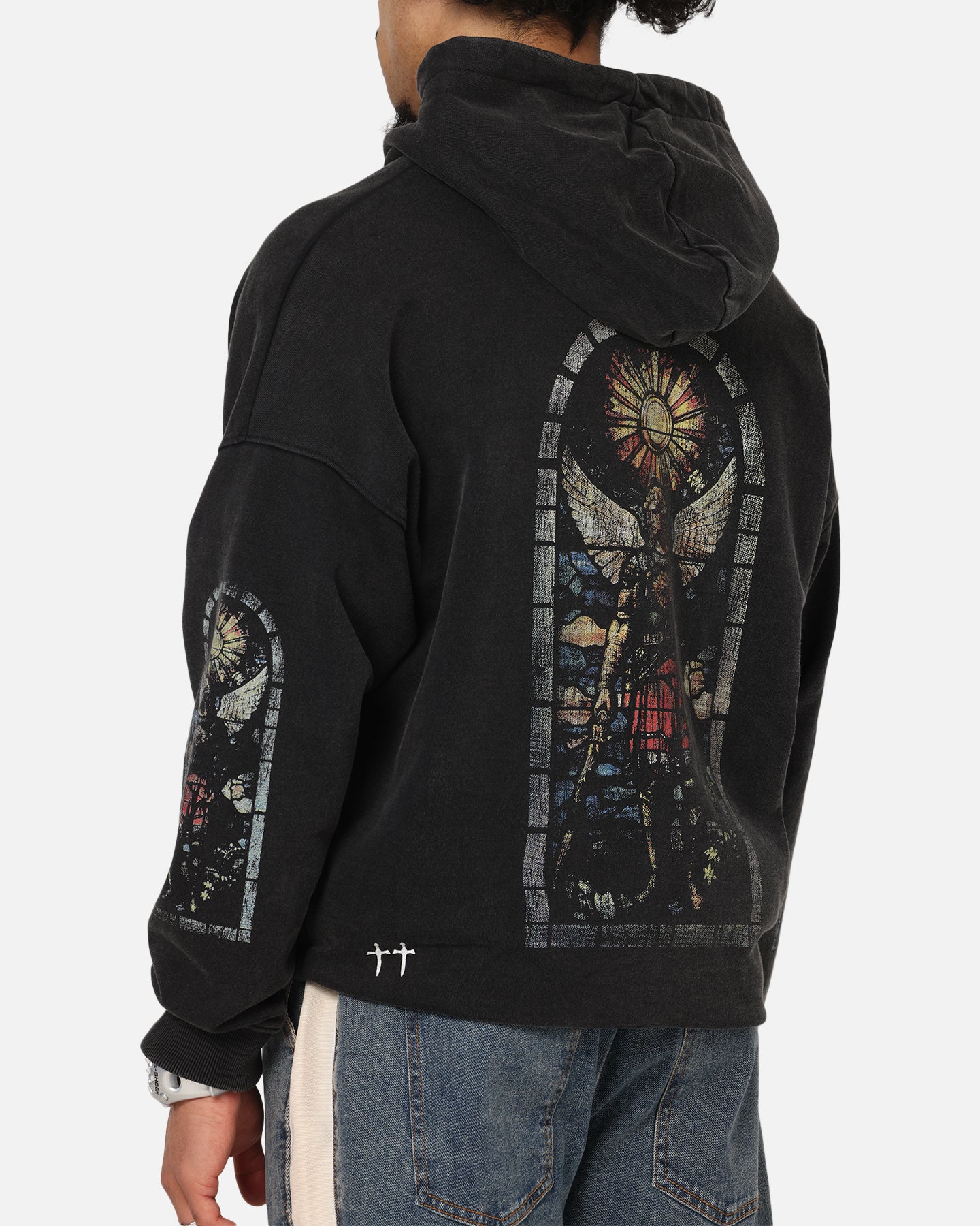 Saint Morta Kingdomcome Boxy Zip Hoodie Black - Image 8