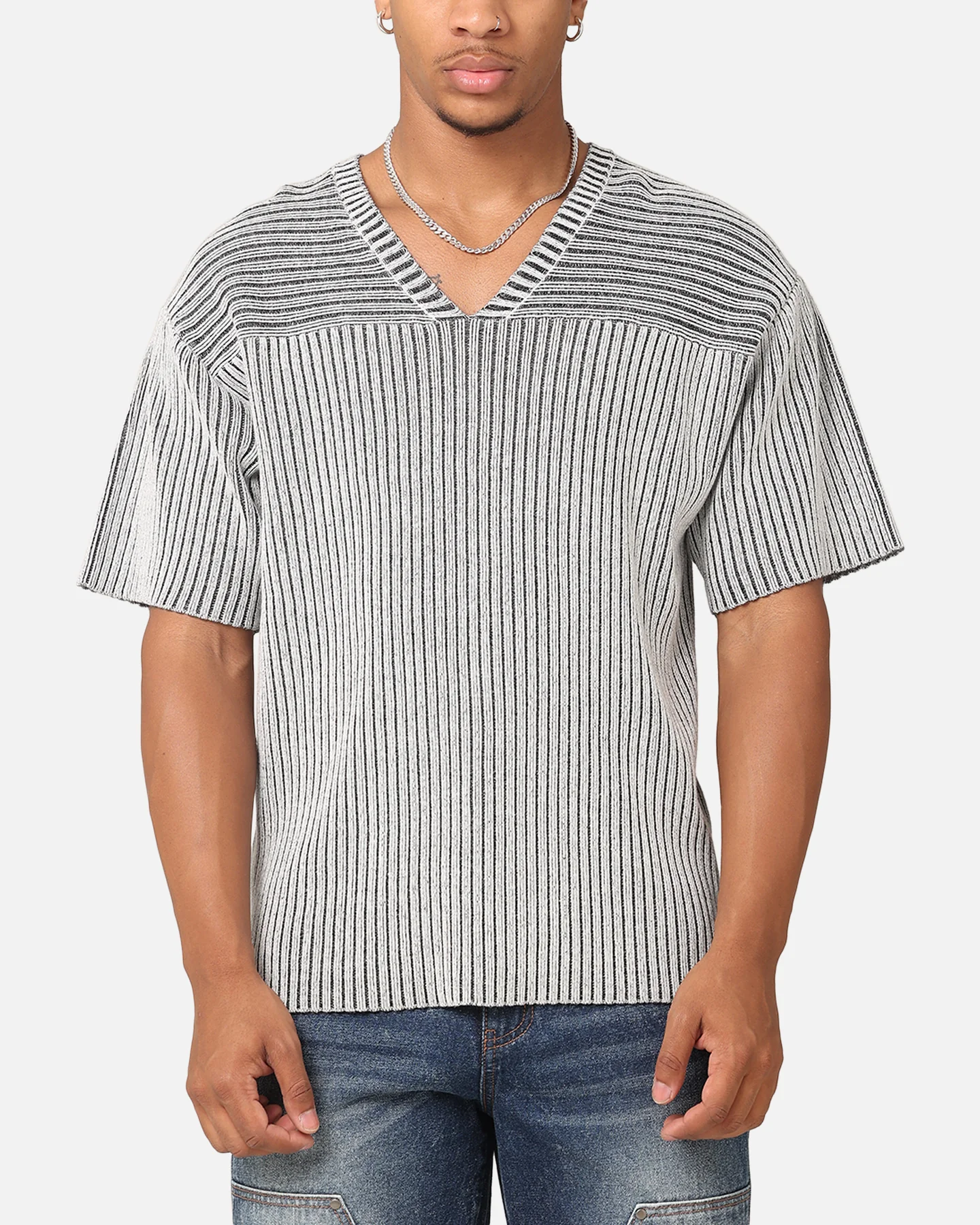 Saint Morta Knitted Football Jersey Grey - Image 2