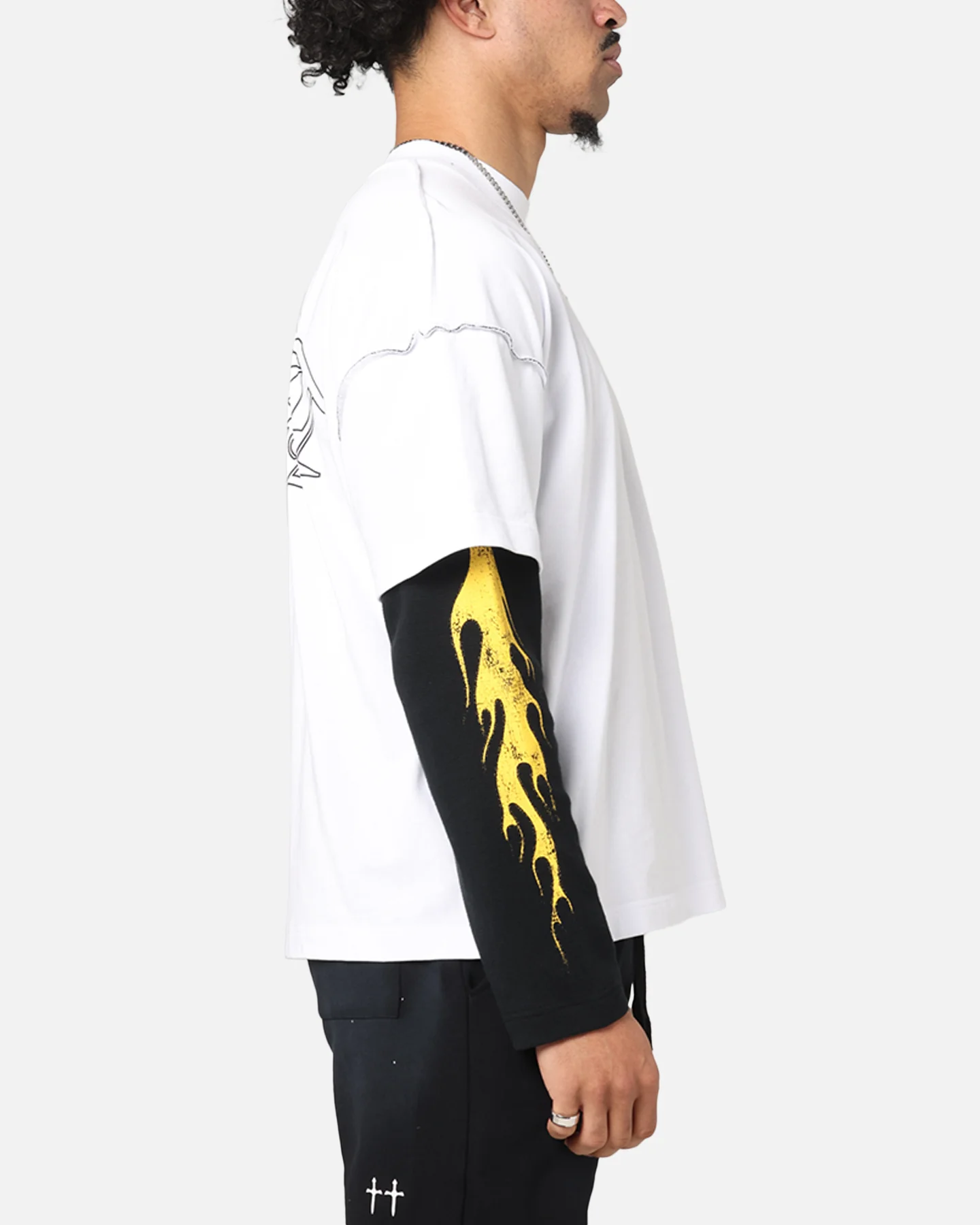 Saint Morta La Flame Long Sleeve T-Shirt White/Black - Image 5