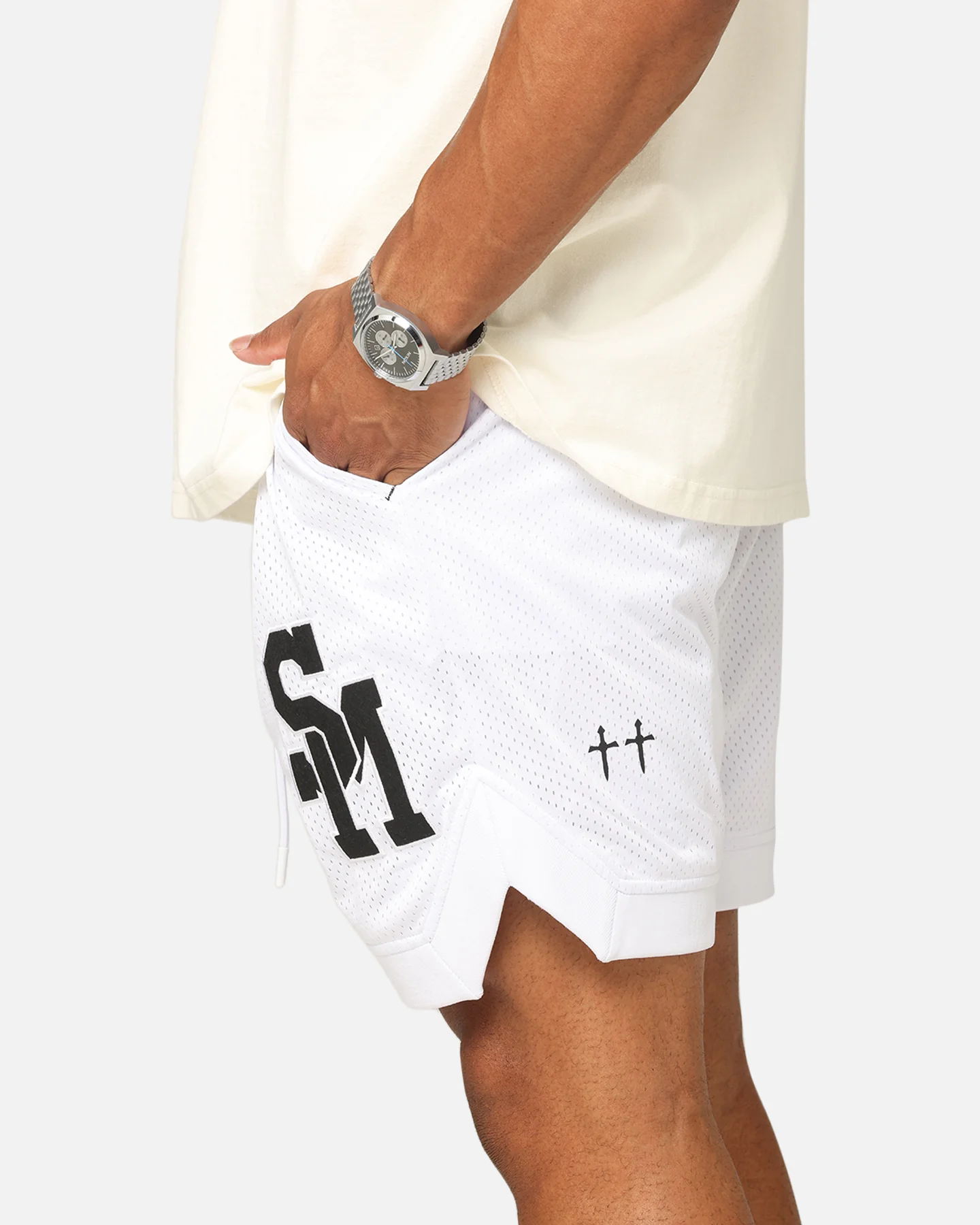 Saint Morta La Rambla Basketball Shorts White - Image 4