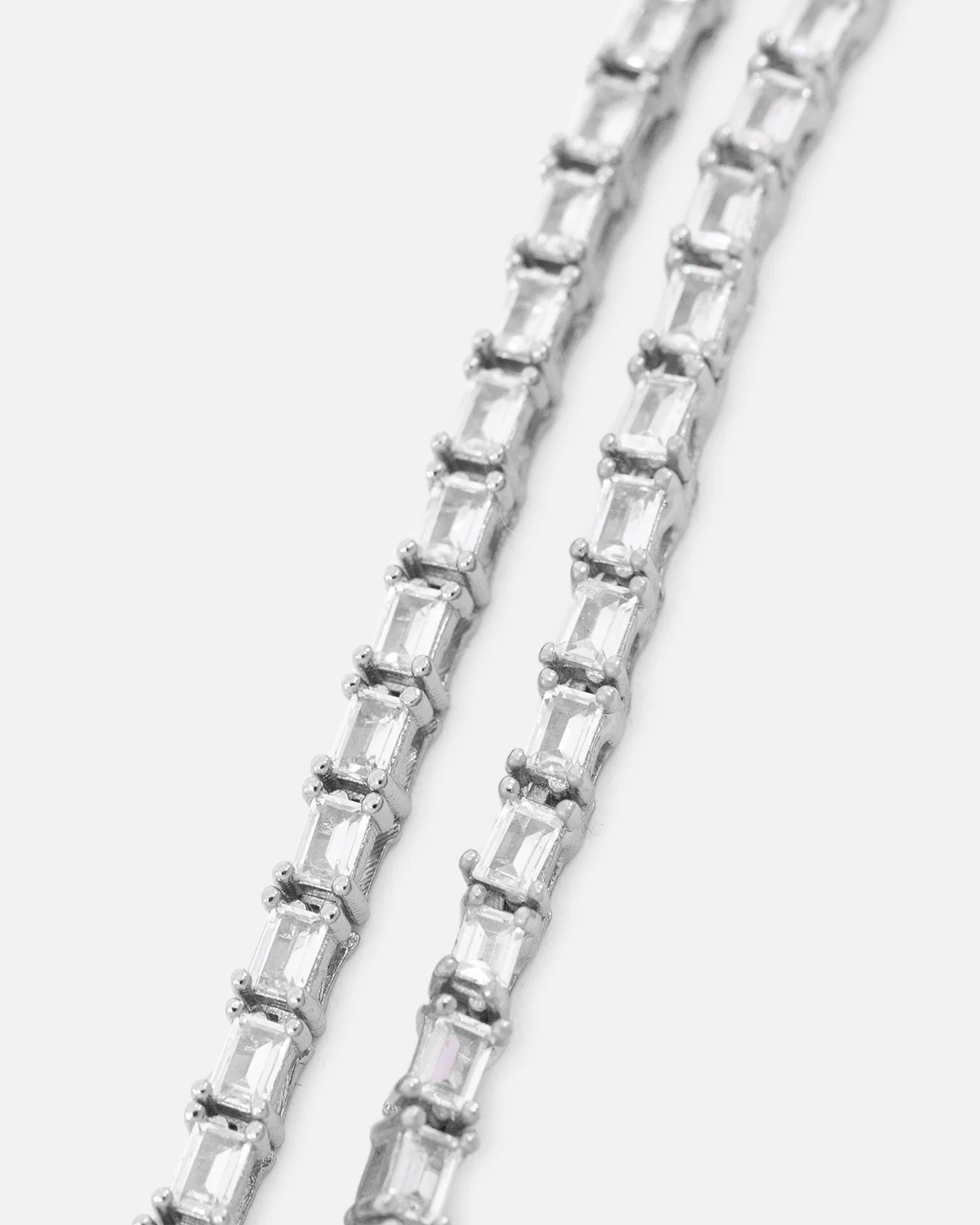 Saint Morta Landscape Baguette Chain Iced White Gold - Image 5