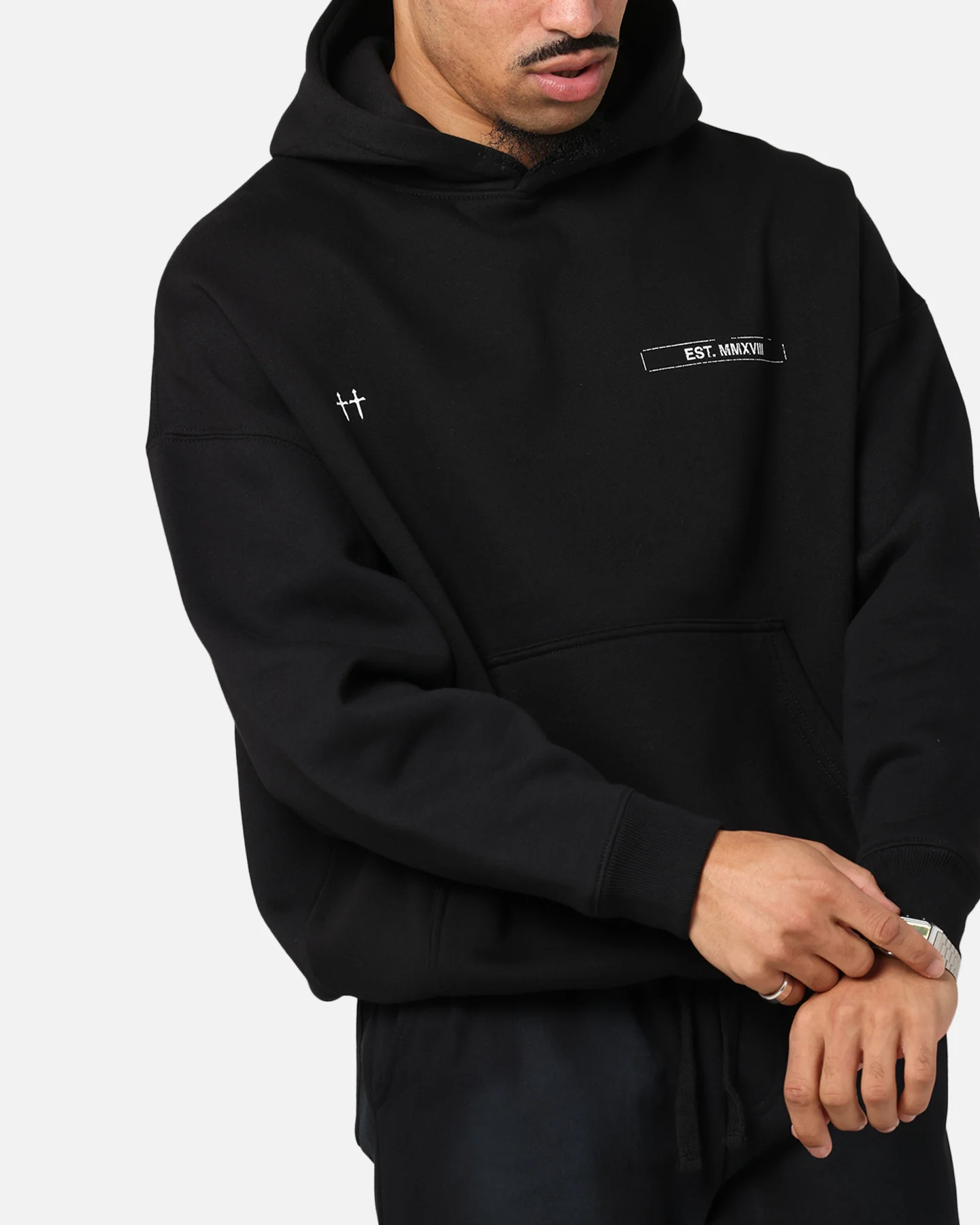Saint Morta Liberty Boxy Hoodie Black - Image 7
