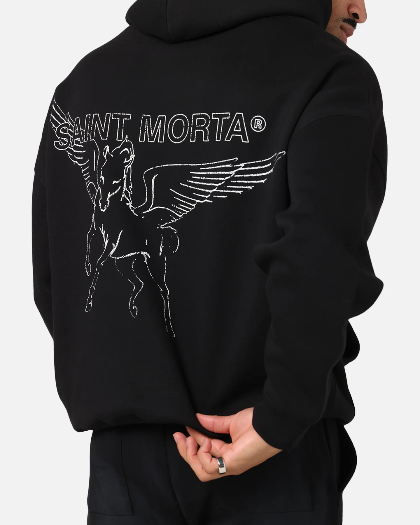Saint Morta Liberty Boxy Hoodie Black - Image 8