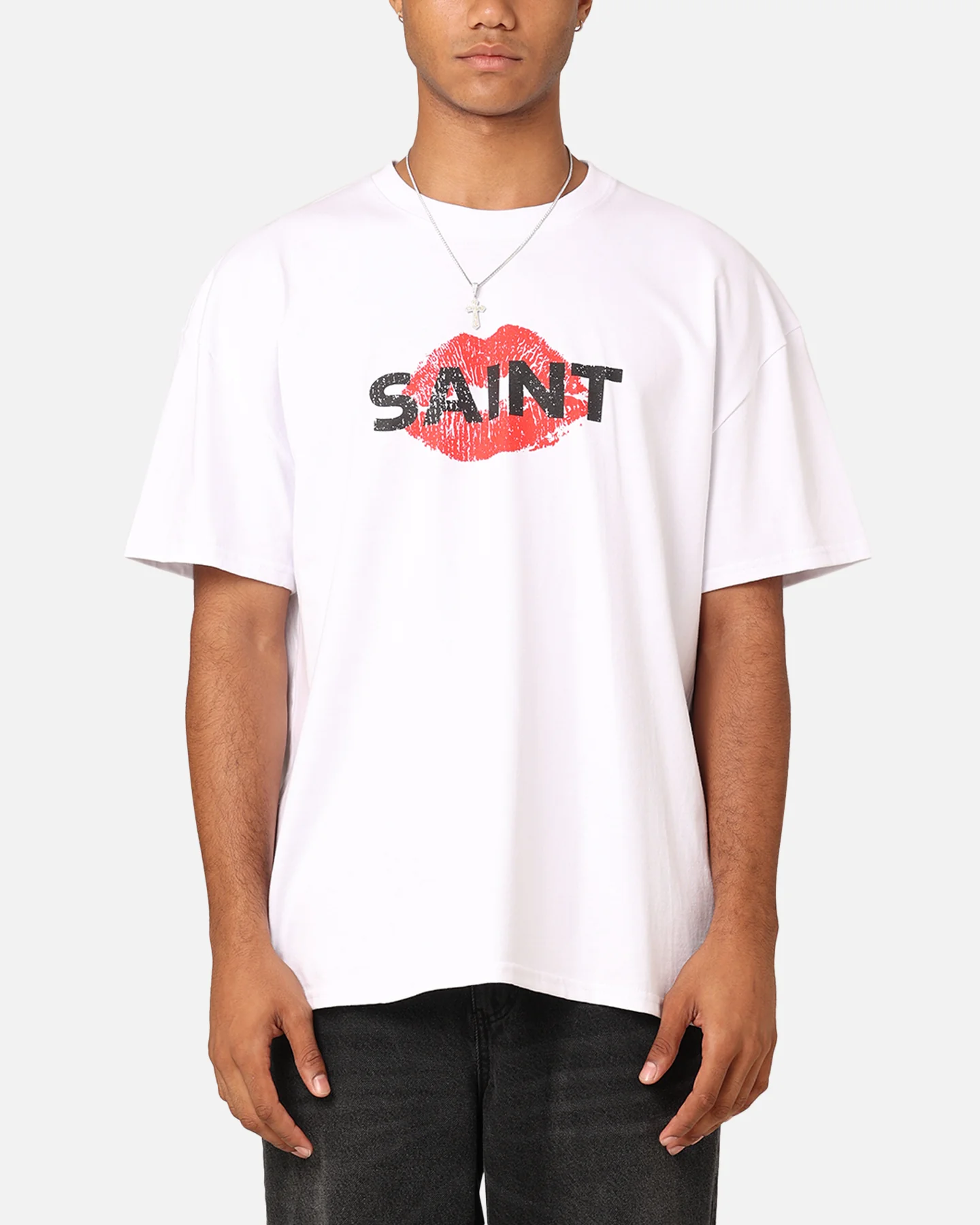 Saint Morta Love Helpline T-Shirt White - Image 2