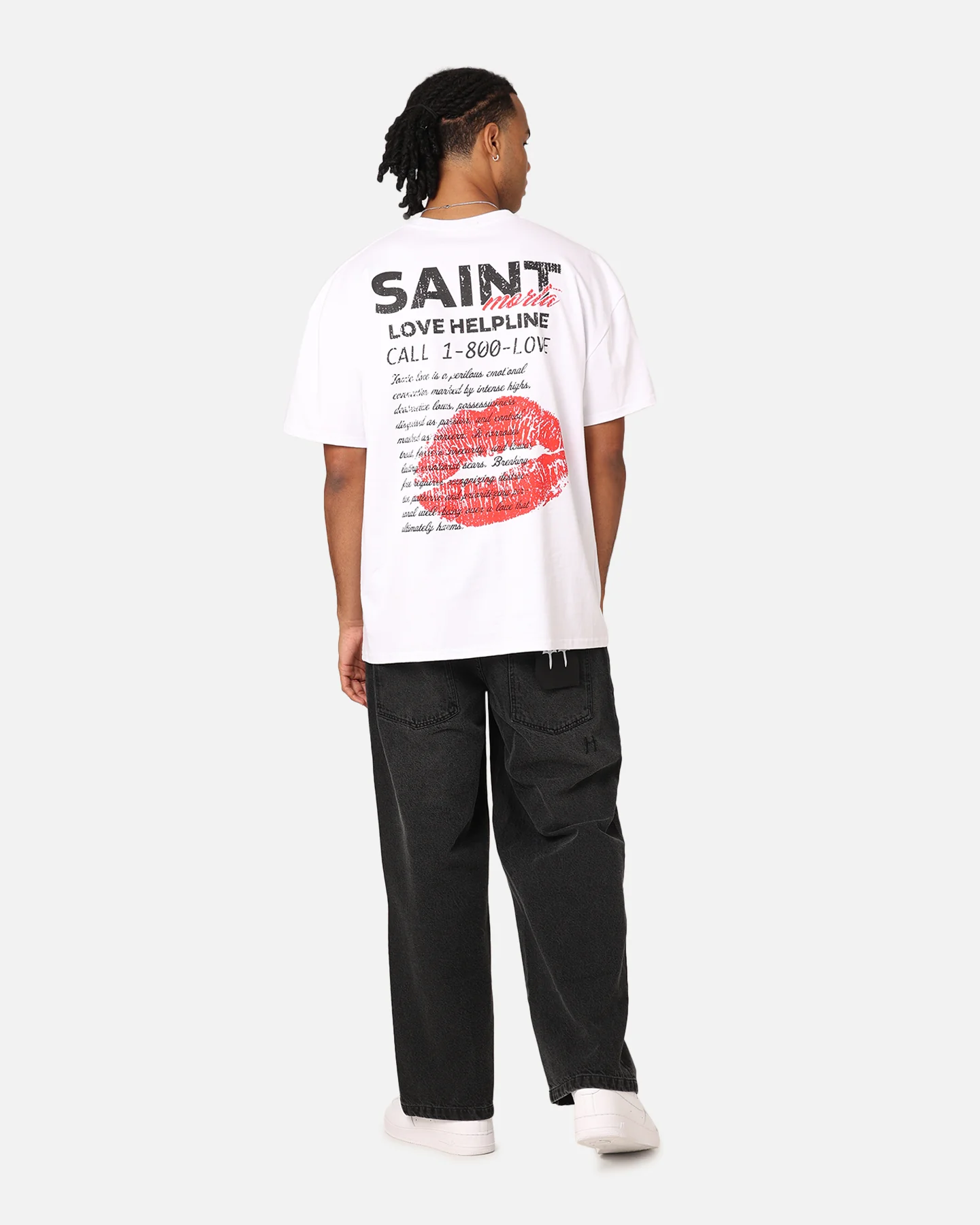 Saint Morta Love Helpline T-Shirt White - Image 3