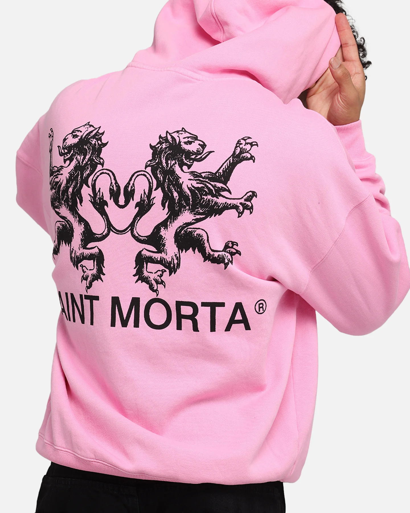 Saint Morta Lover Club Boxy Hoodie Pink - Image 7