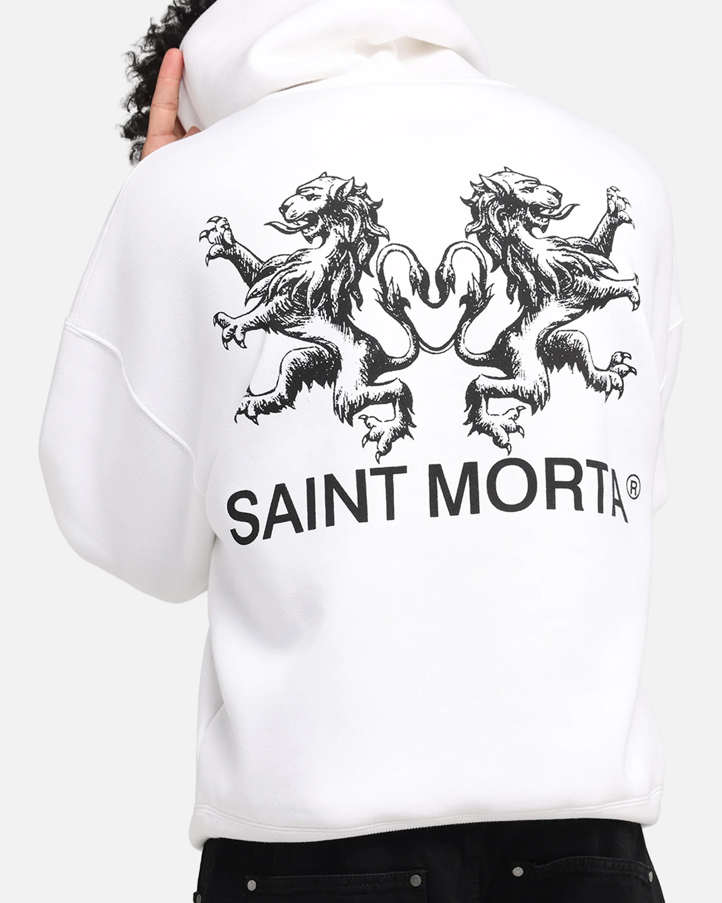 Saint Morta Lover Club Boxy Hoodie White - Image 7
