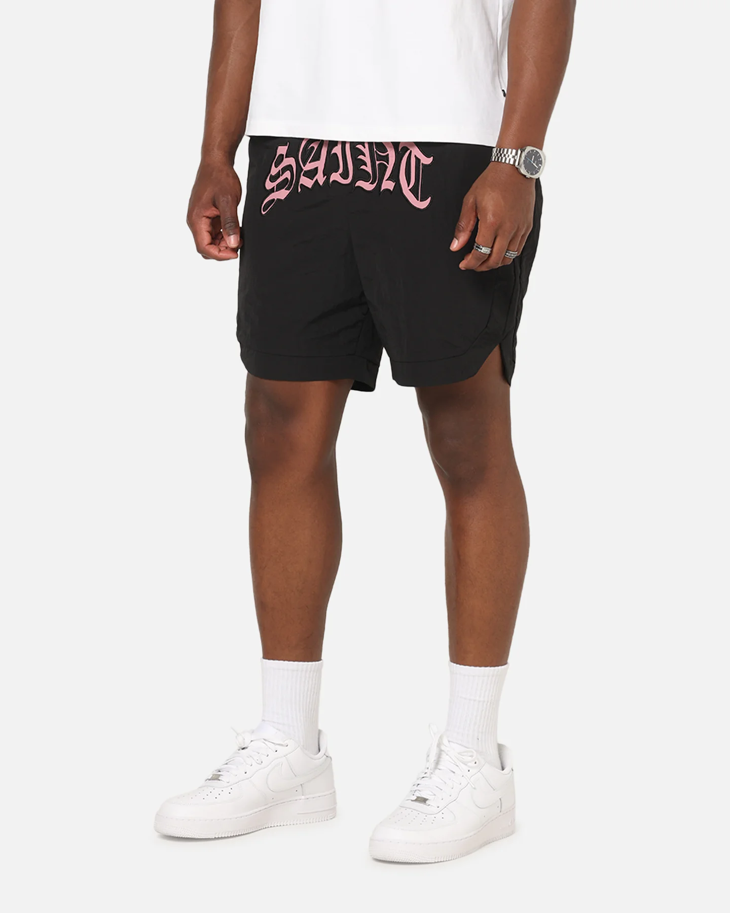 Saint Morta Lucius Shorts Black/Pink - Image 6