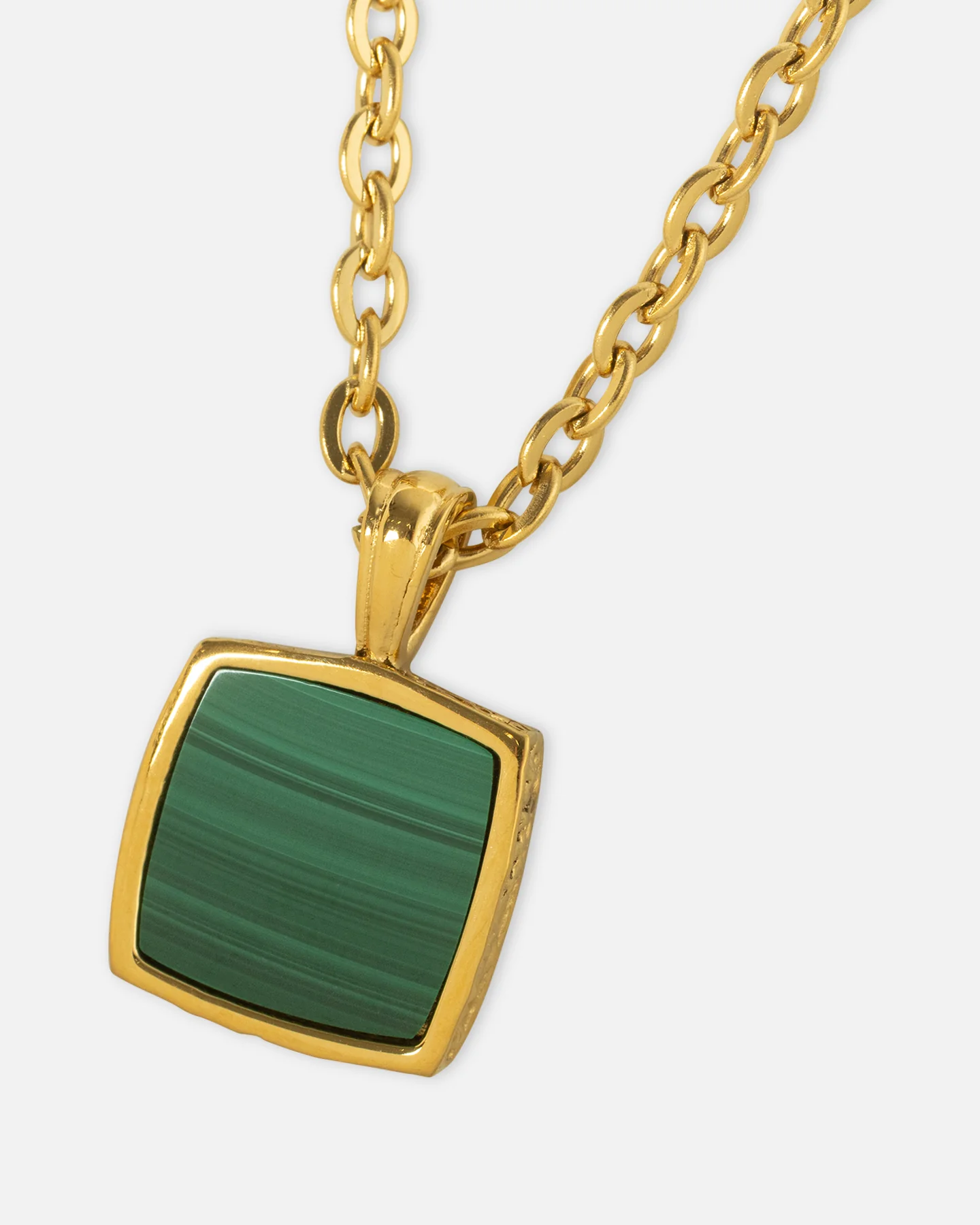Saint Morta Malachite Pendant Chain Gold - Image 6