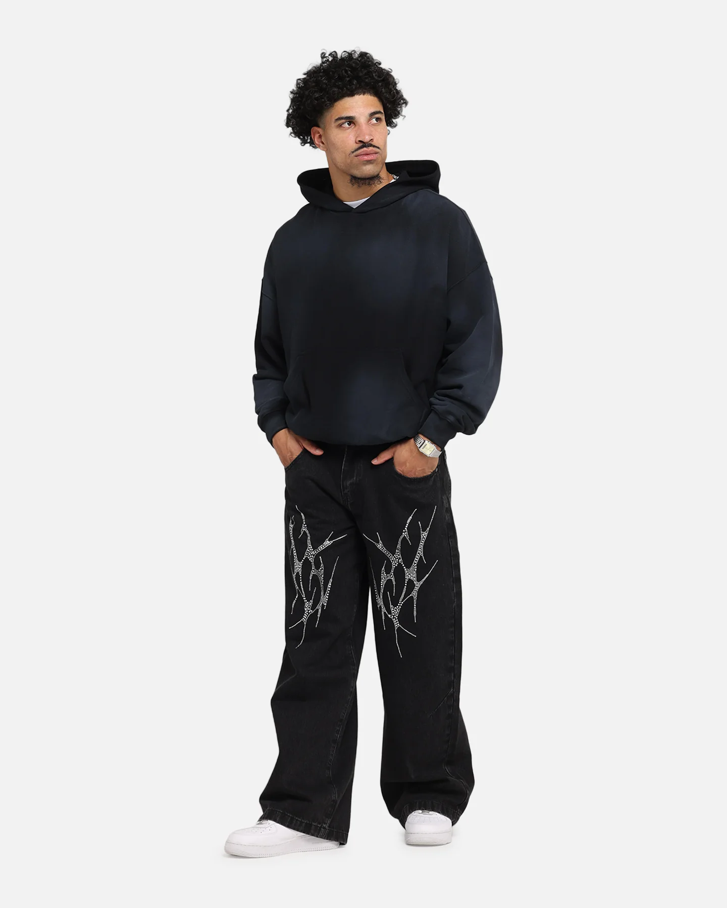 Saint Morta Manticore Boxy Hoodie Sunfade Black - Image 4