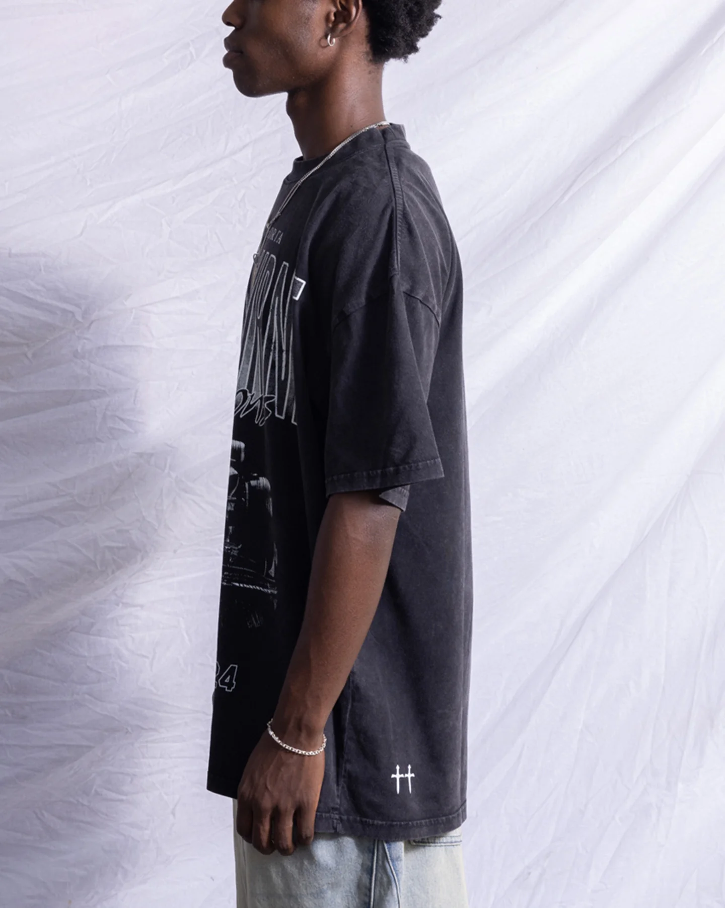Saint Morta Melbourne Champions Racing T-Shirt Black Acidwash - Image 2