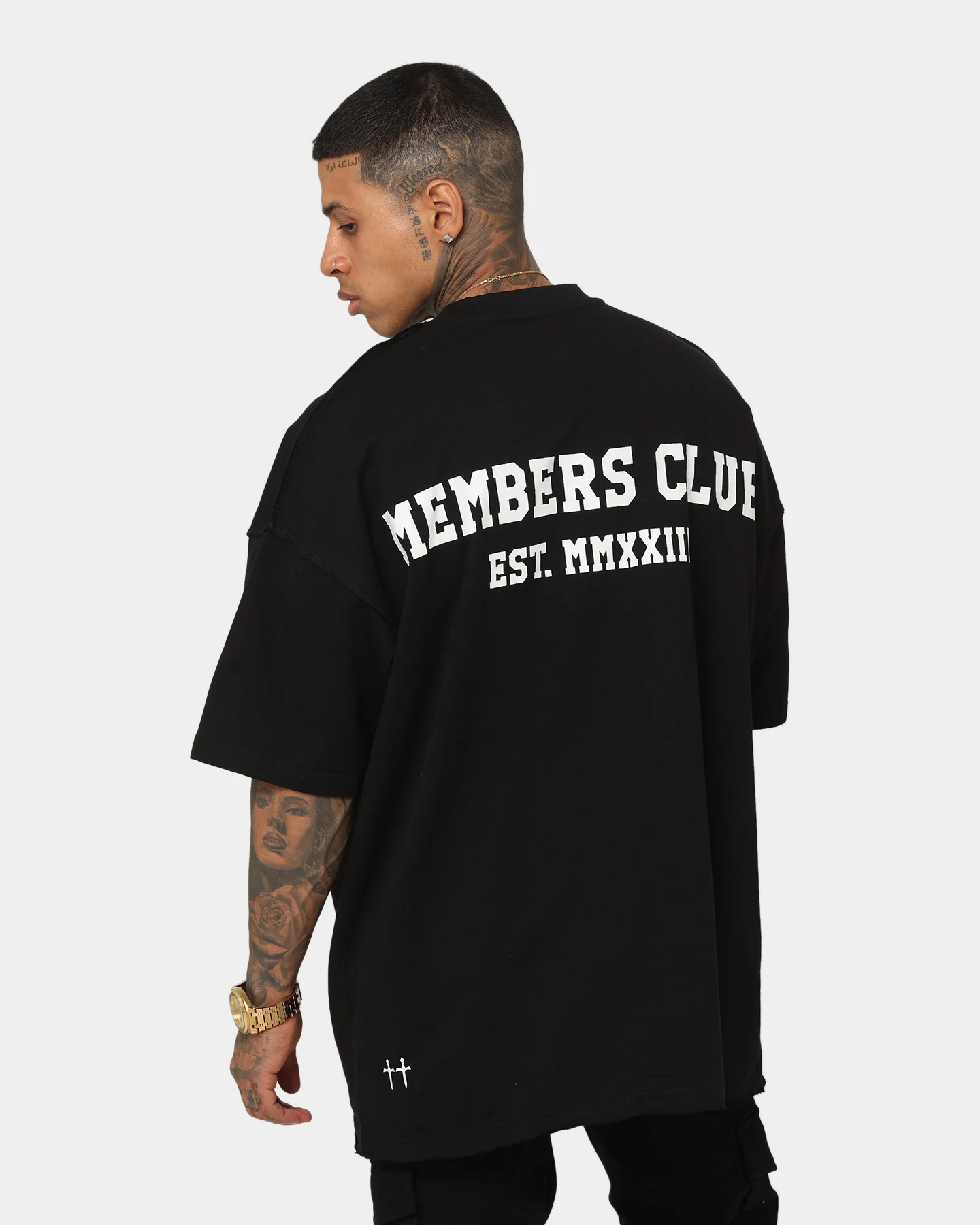 Saint Morta Members Club Boxy T-Shirt Black/Blue - Image 2