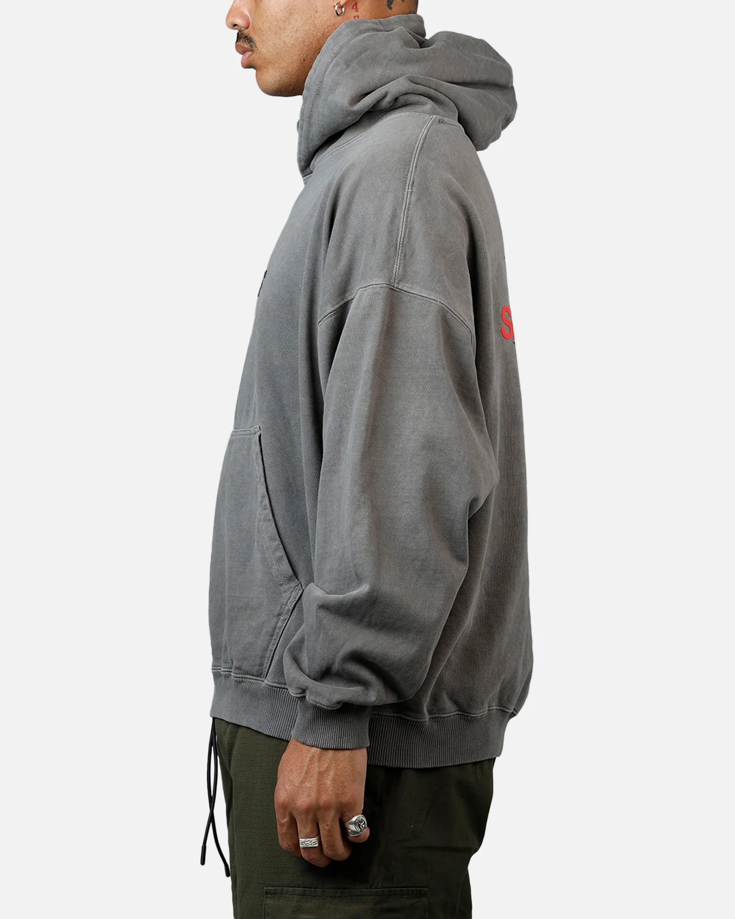 Saint Morta Memoriam Boxy Hoodie Washed Charcoal - Image 5