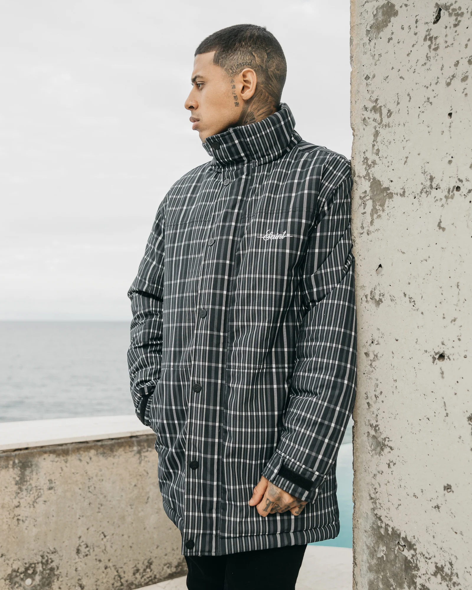 Saint Morta Mercy Merci Plaid Jacket Black - Image 2