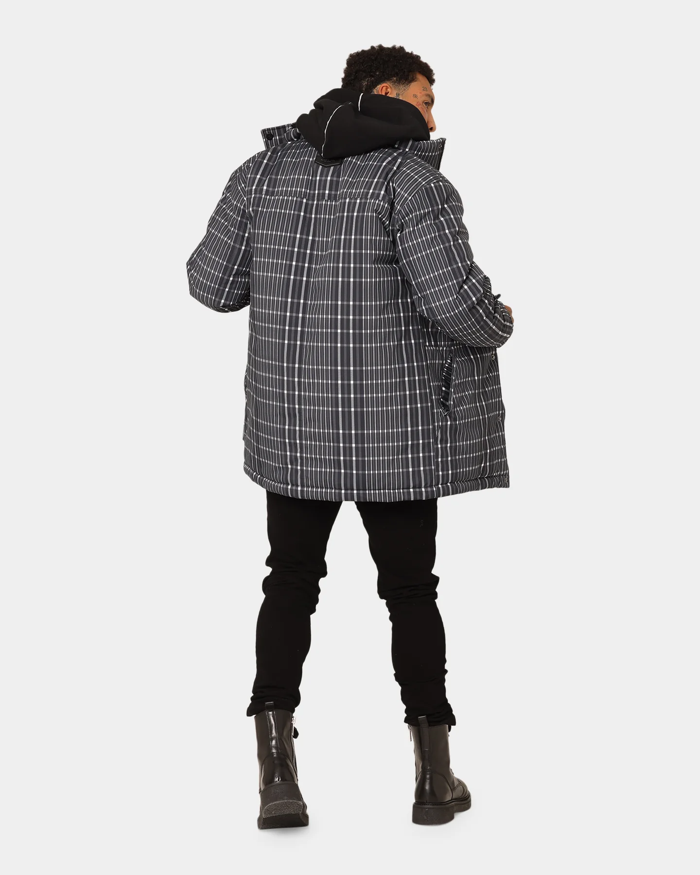 Saint Morta Mercy Merci Plaid Jacket Black - Image 3