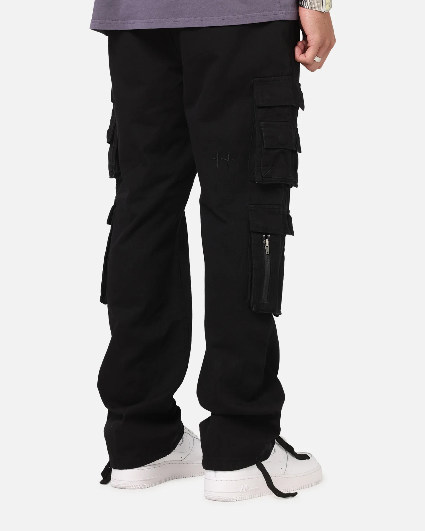 Saint Morta Modern Utility Cargo Pants Washed Black - Image 4