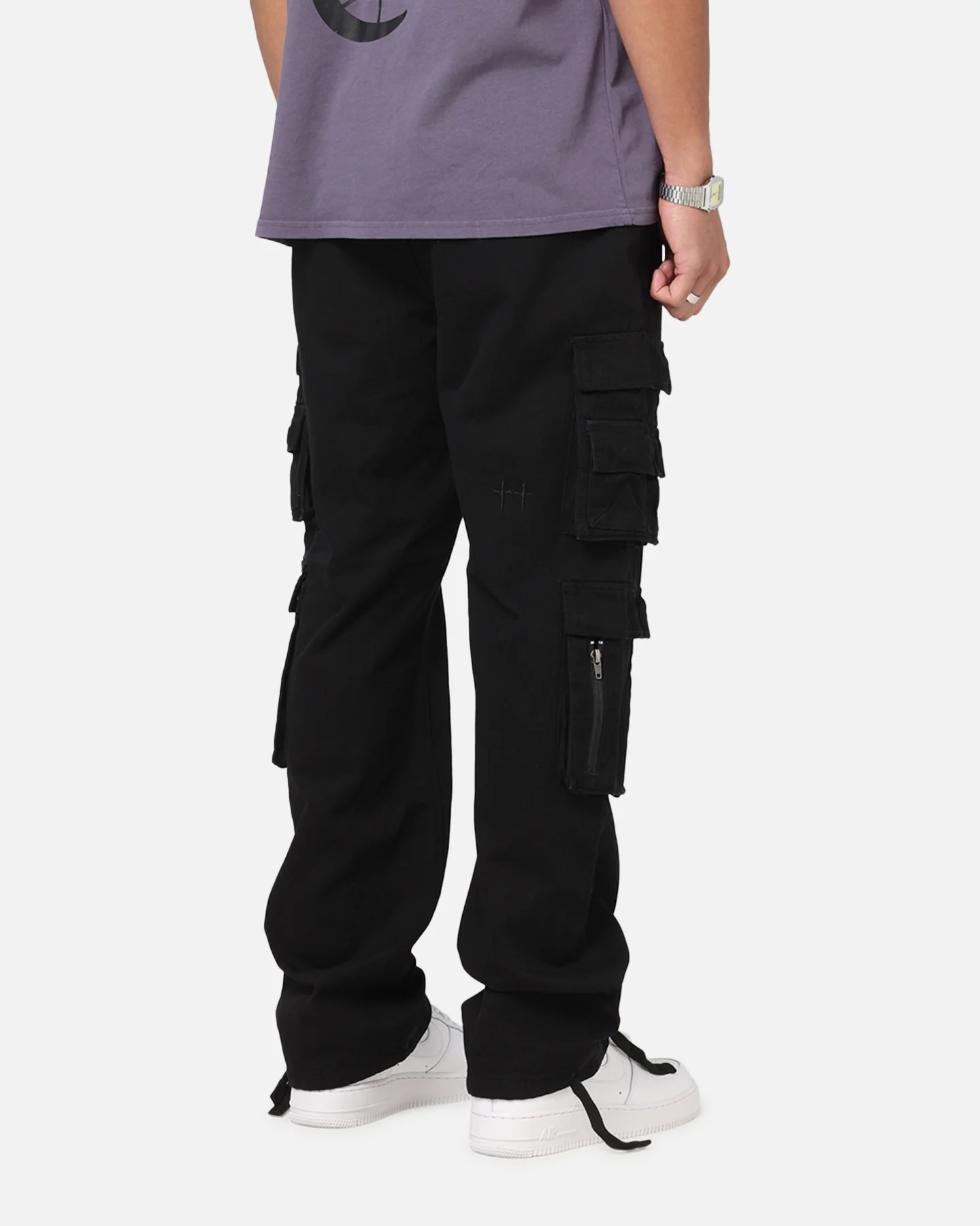 Saint Morta Modern Utility Cargo Pants Washed Black - Image 5