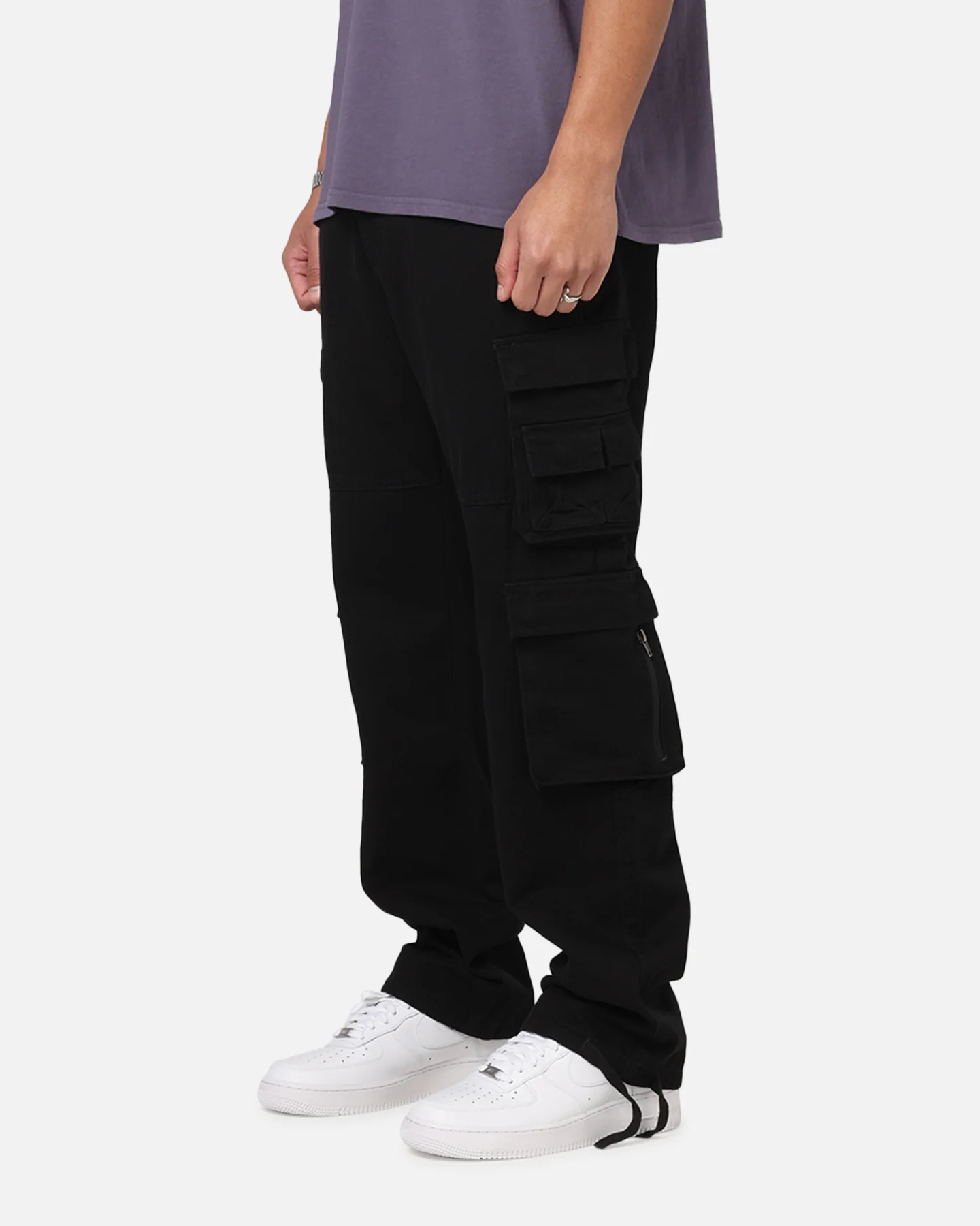 Saint Morta Modern Utility Cargo Pants Washed Black - Image 6