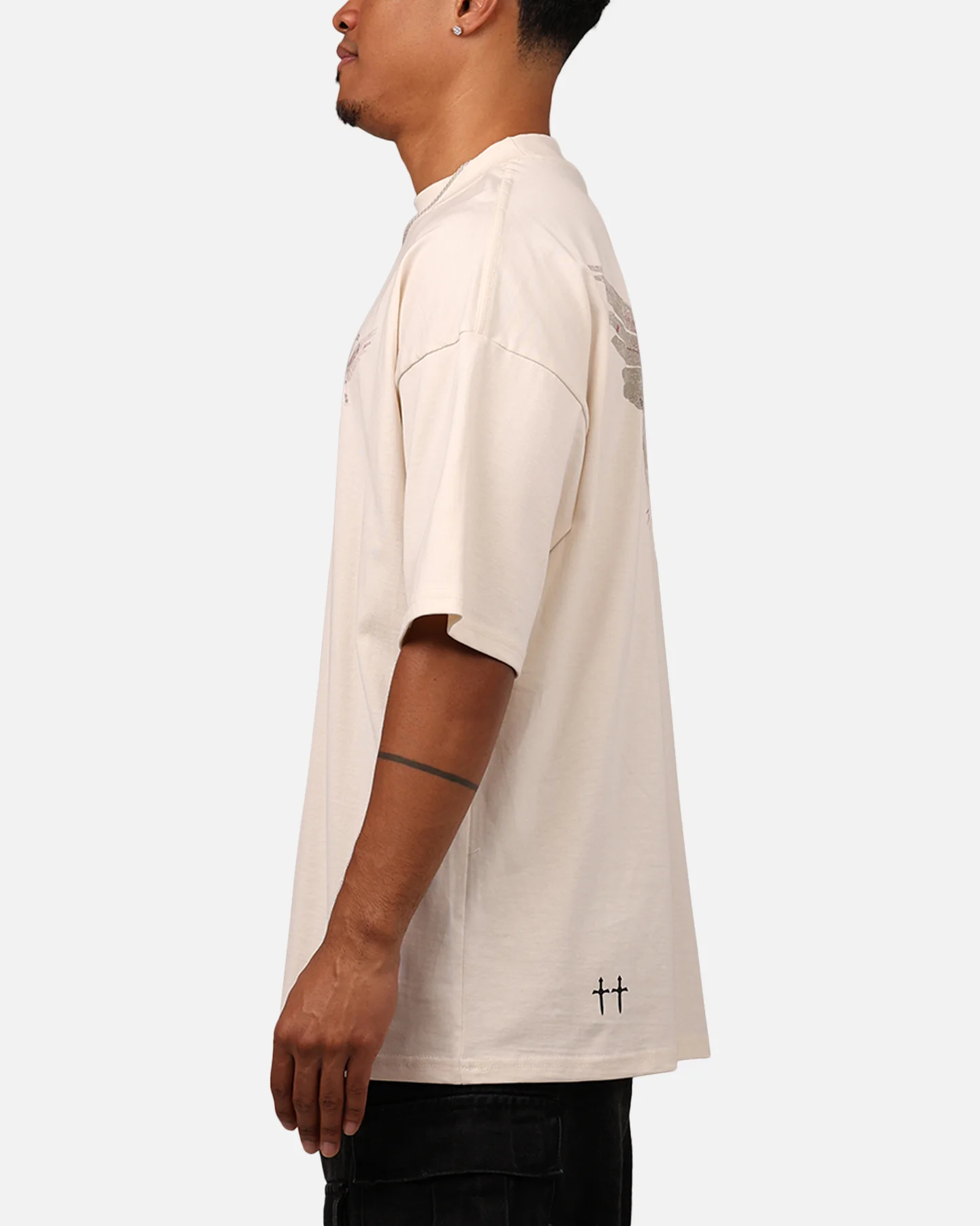 Saint Morta Momento Mori Mock T-Shirt Off White - Image 5